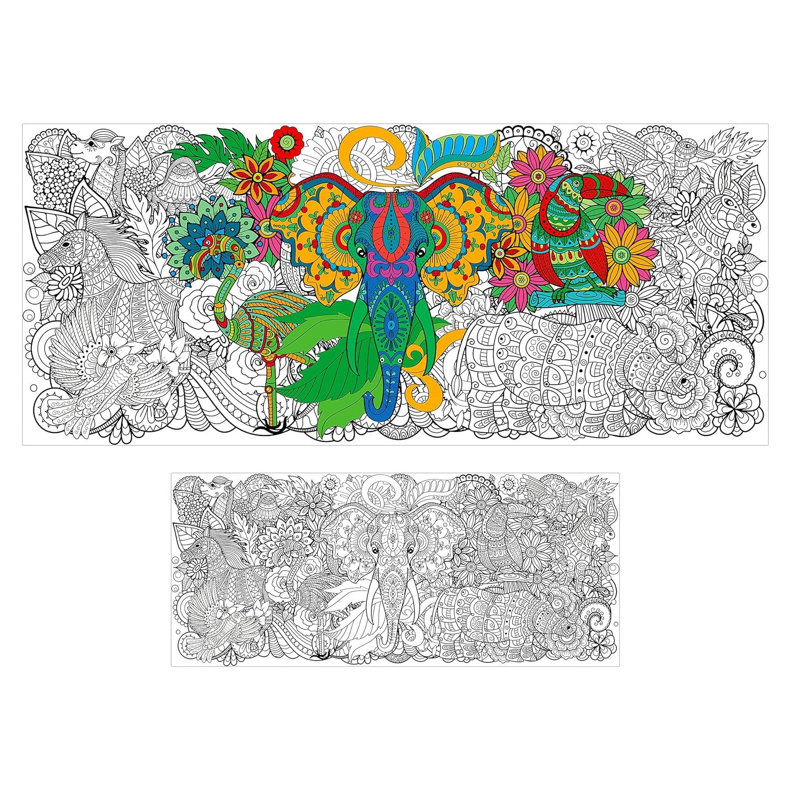 Póster de Colorear Mandala Gigante BZaber 139.7x58.4cm