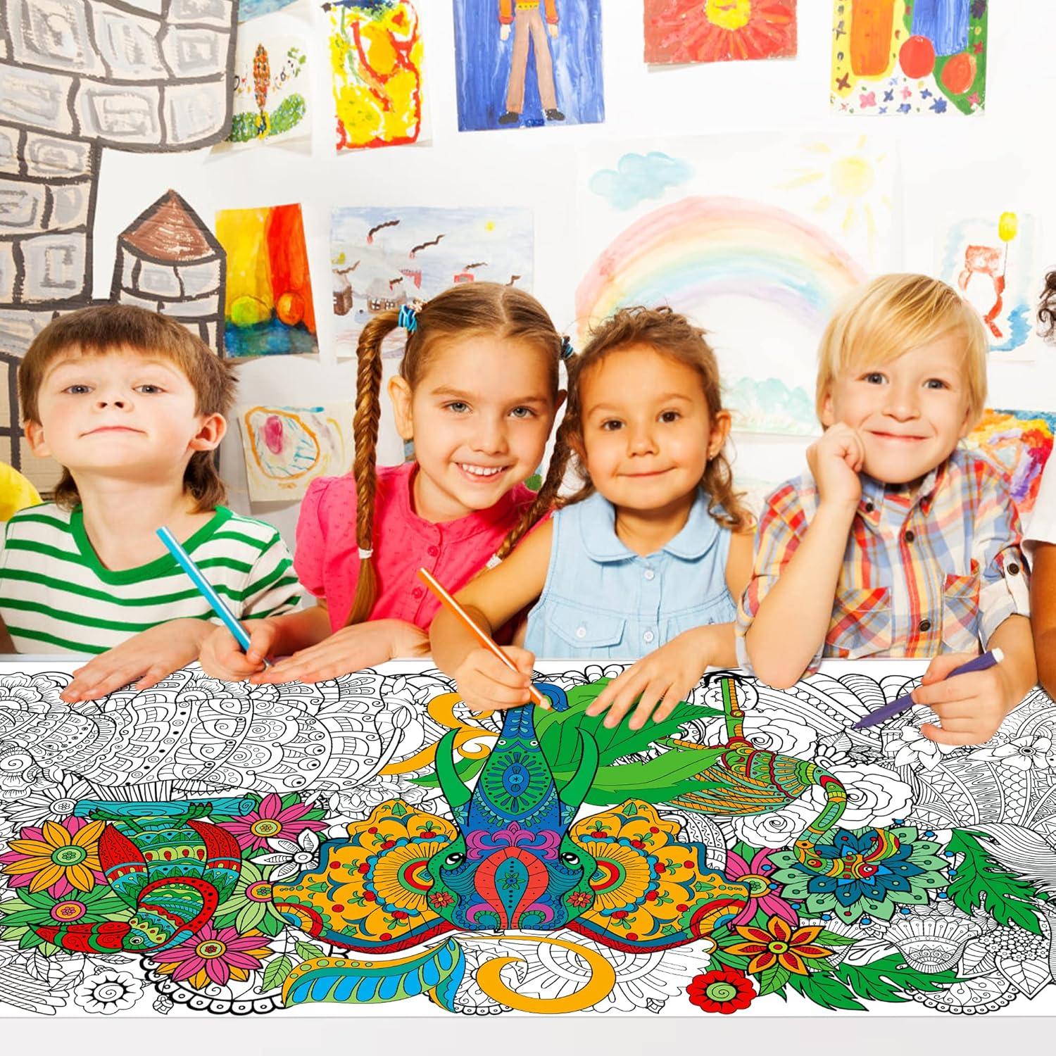 Póster de Colorear Mandala Gigante BZaber 139.7x58.4cm