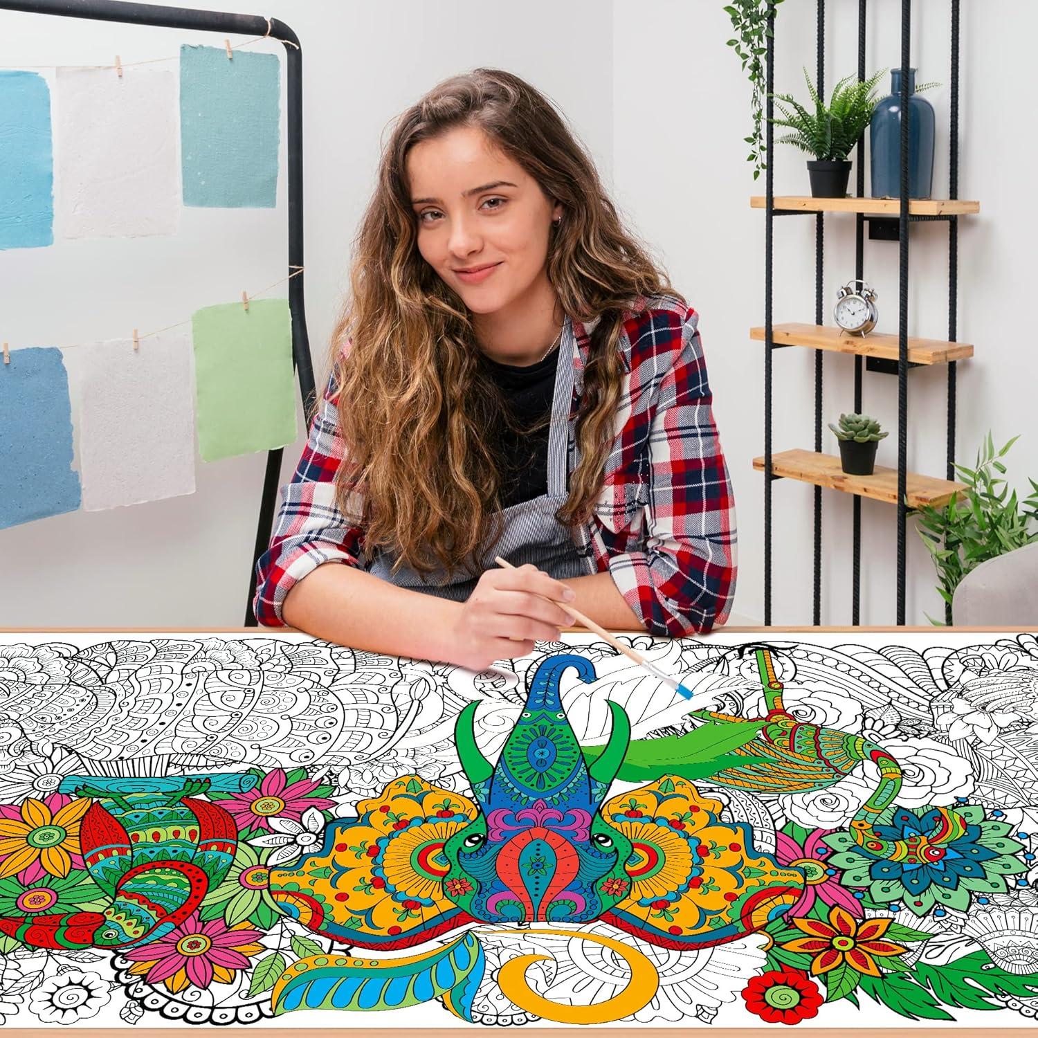 Póster de Colorear Mandala Gigante BZaber 139.7x58.4cm