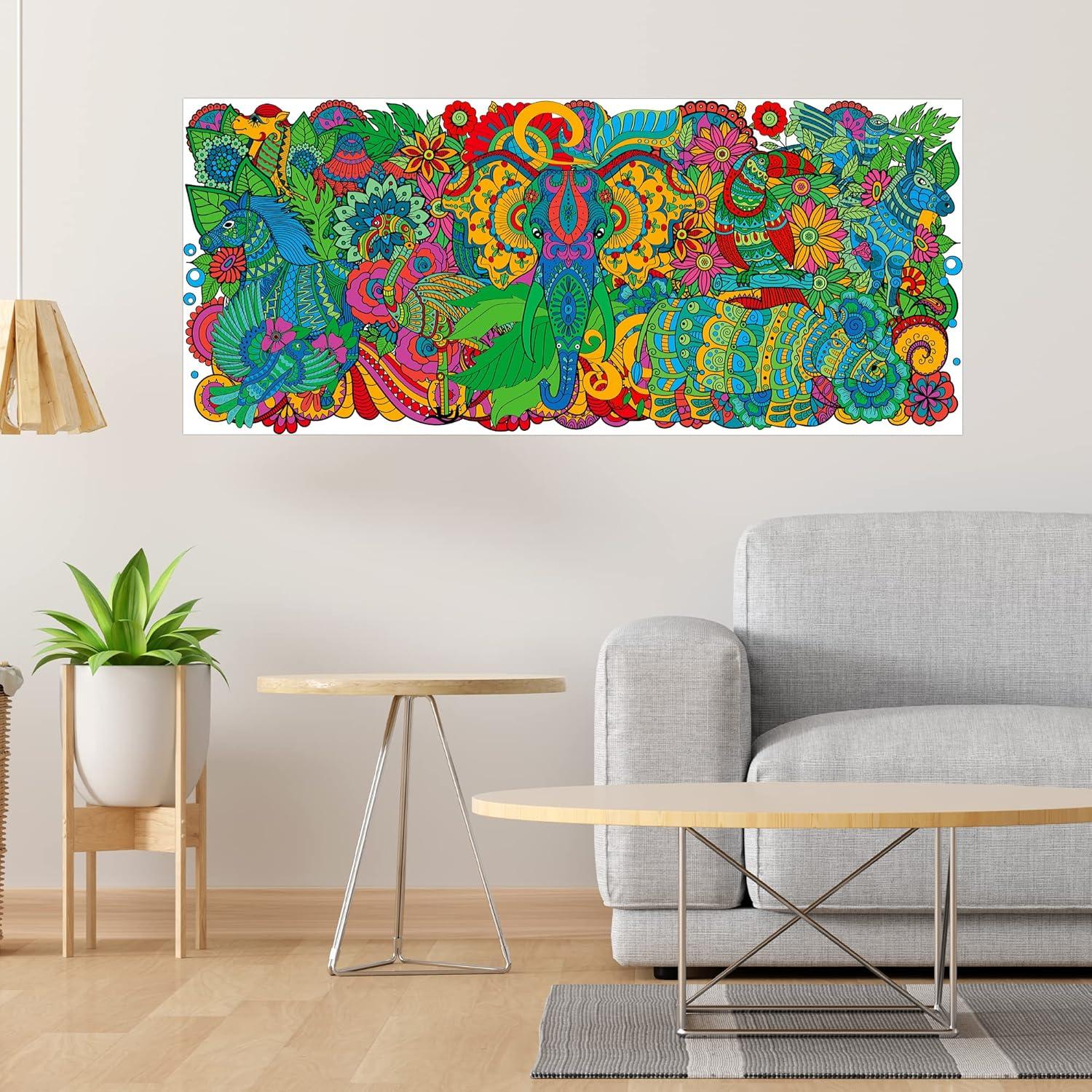 Póster de Colorear Mandala Gigante BZaber 139.7x58.4cm