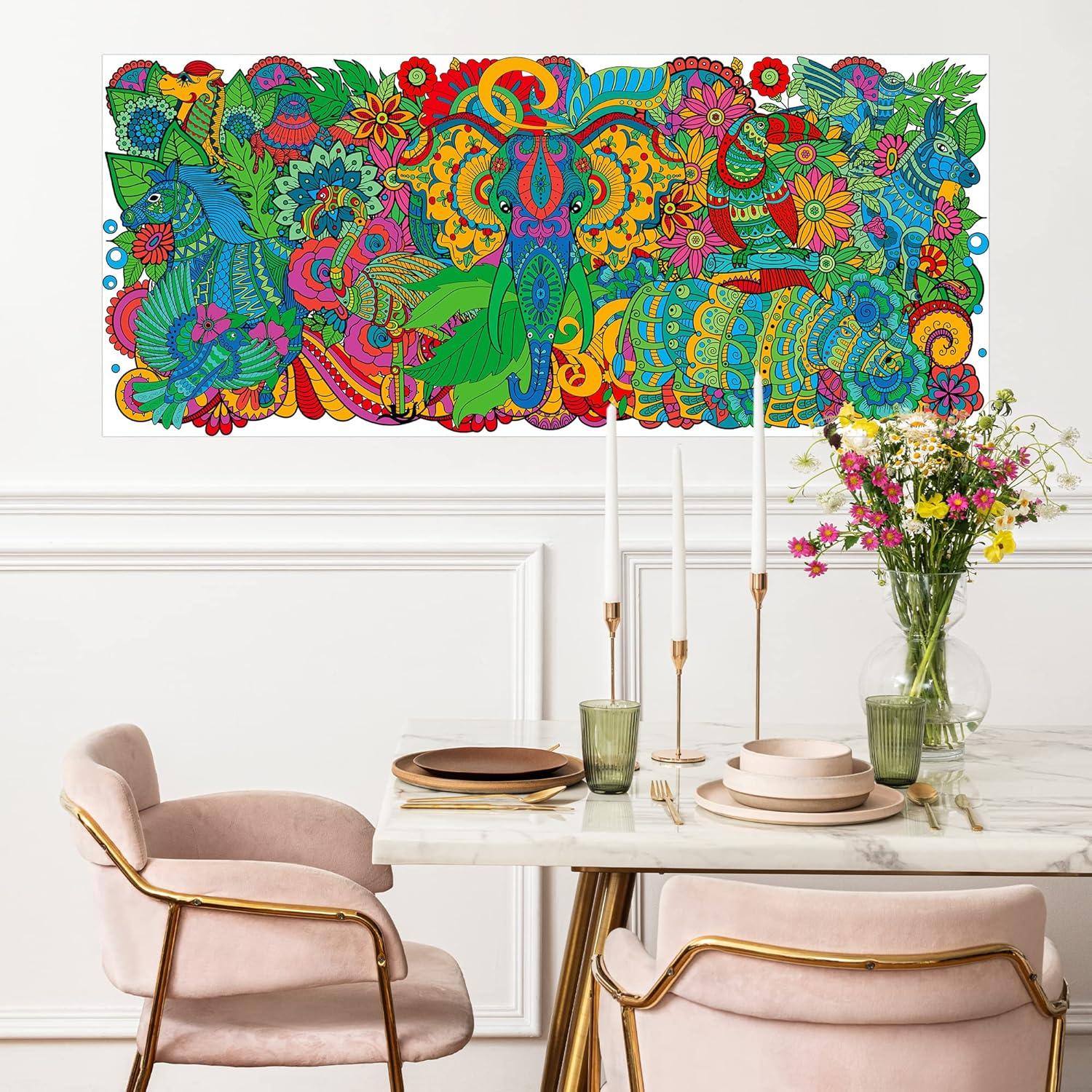 Póster de Colorear Mandala Gigante BZaber 139.7x58.4cm