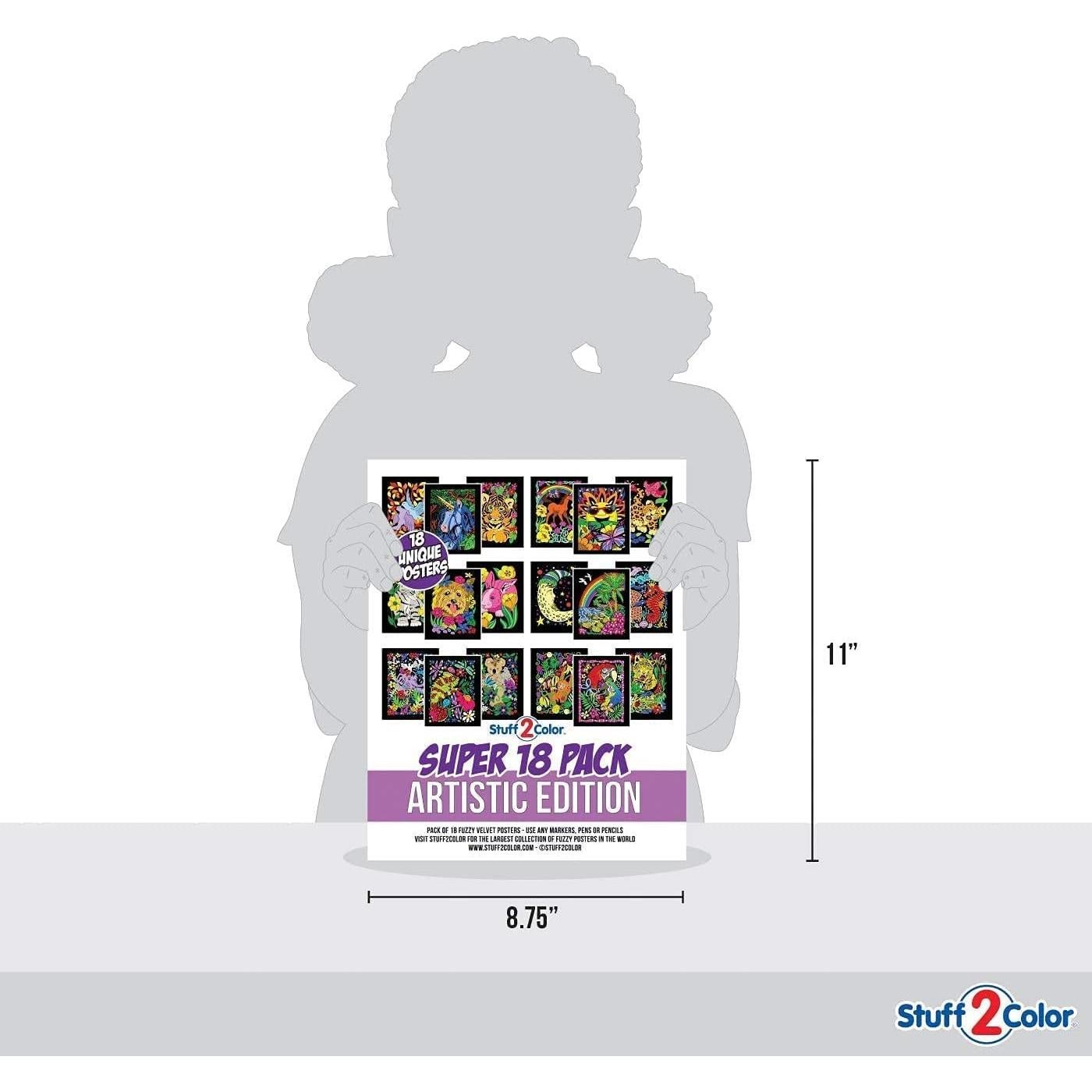 Pack de 18 Pósters de Colorear Terciopelo Difuso Stuff2Color