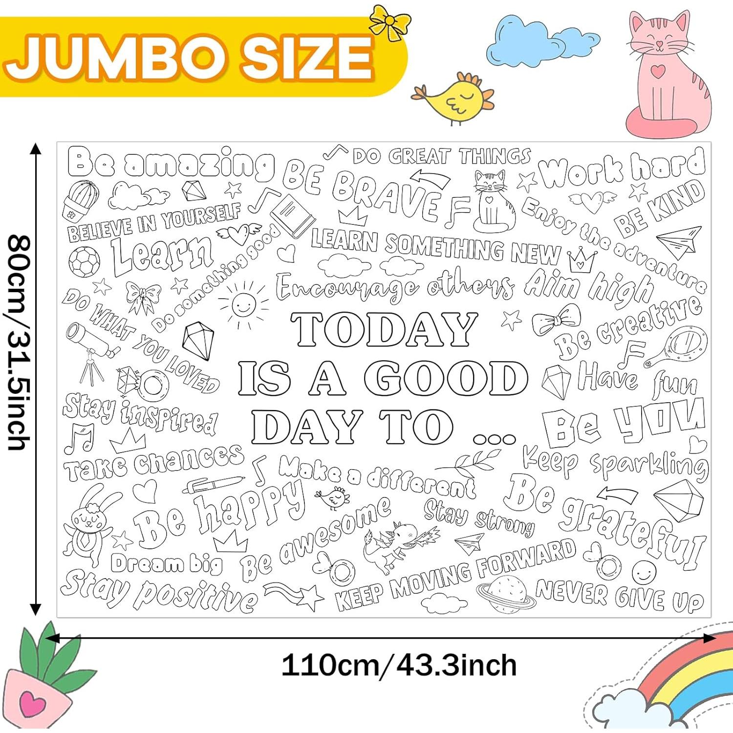 Póster Gigante para Colorear Afirmaciones Positivas Naozinebi 110x80cm