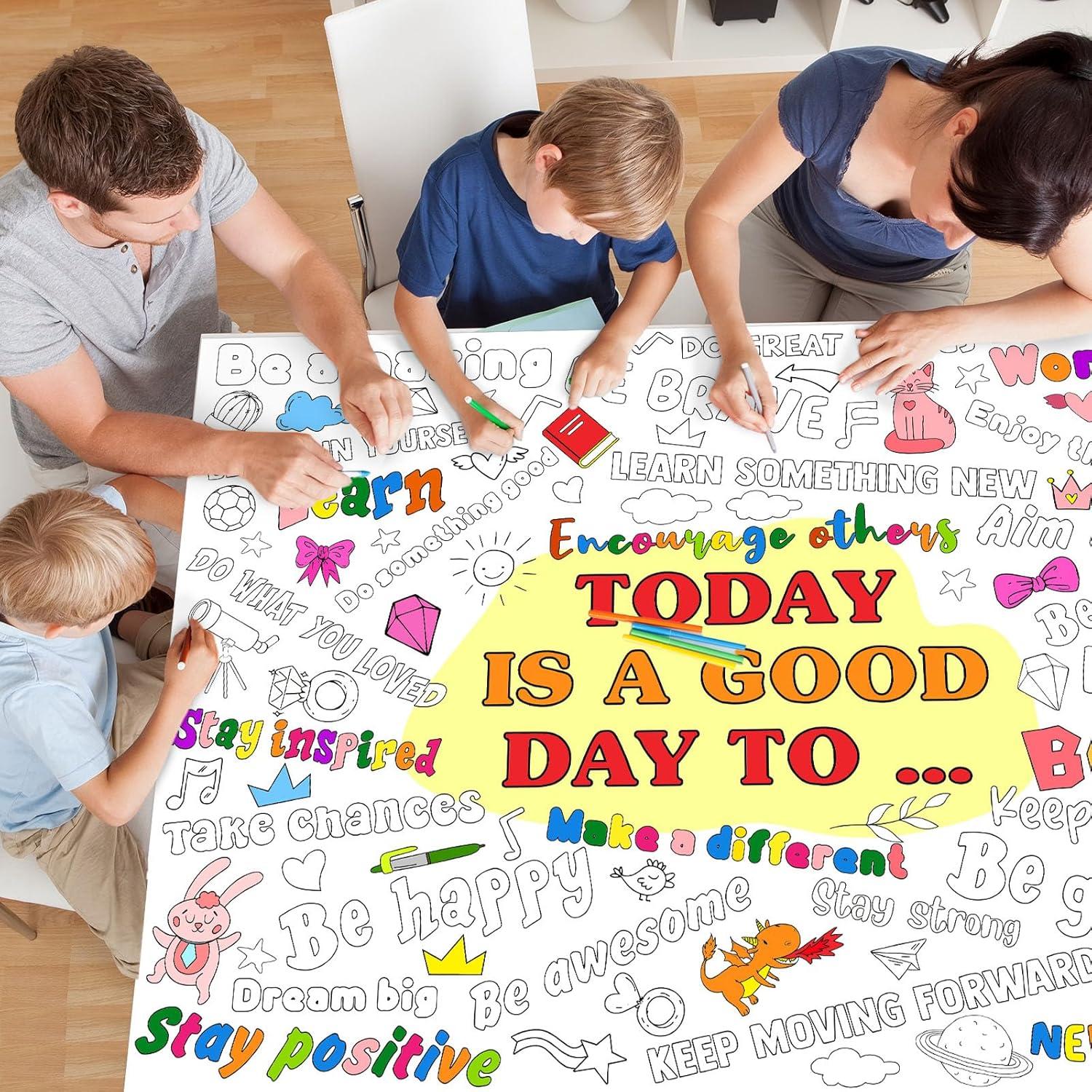 Póster Gigante para Colorear Afirmaciones Positivas Naozinebi 110x80cm