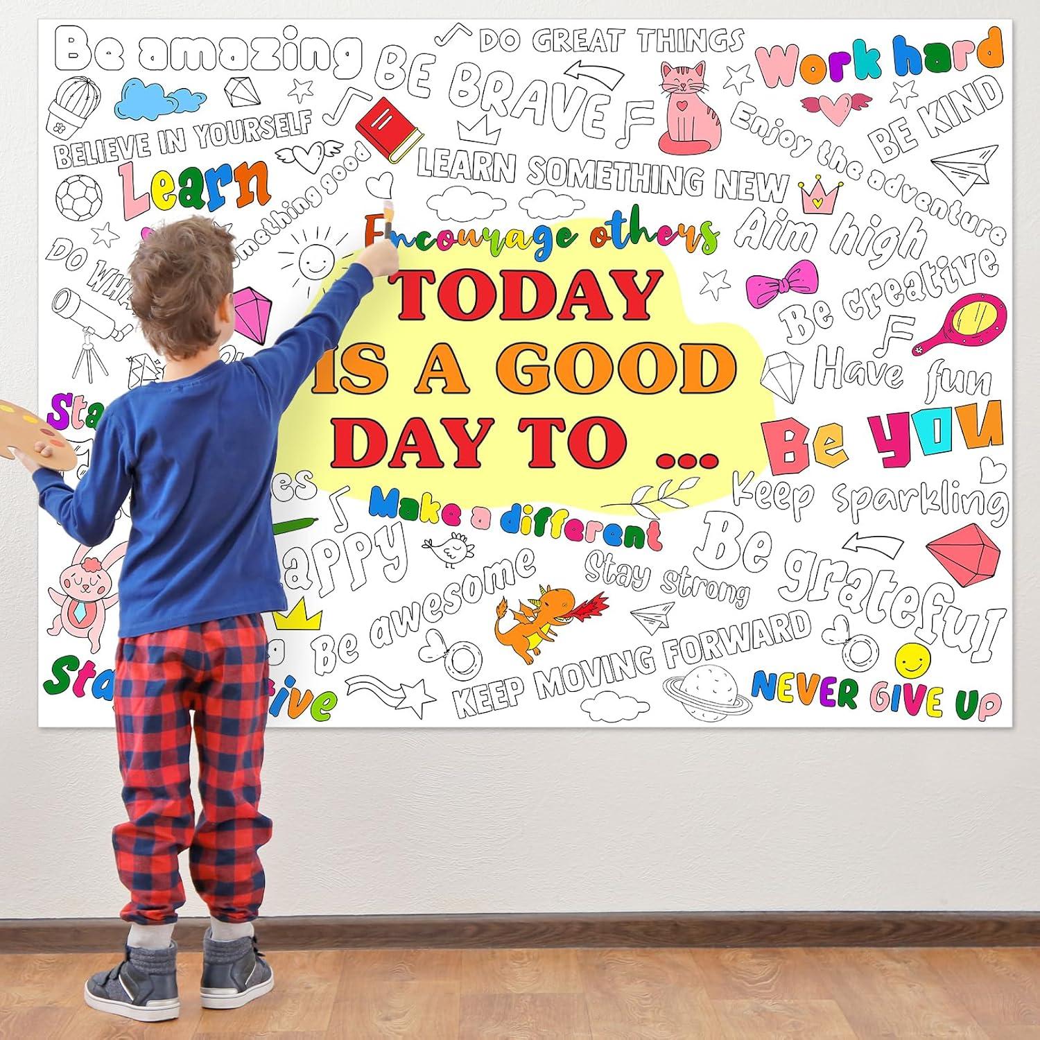 Póster Gigante para Colorear Afirmaciones Positivas Naozinebi 110x80cm