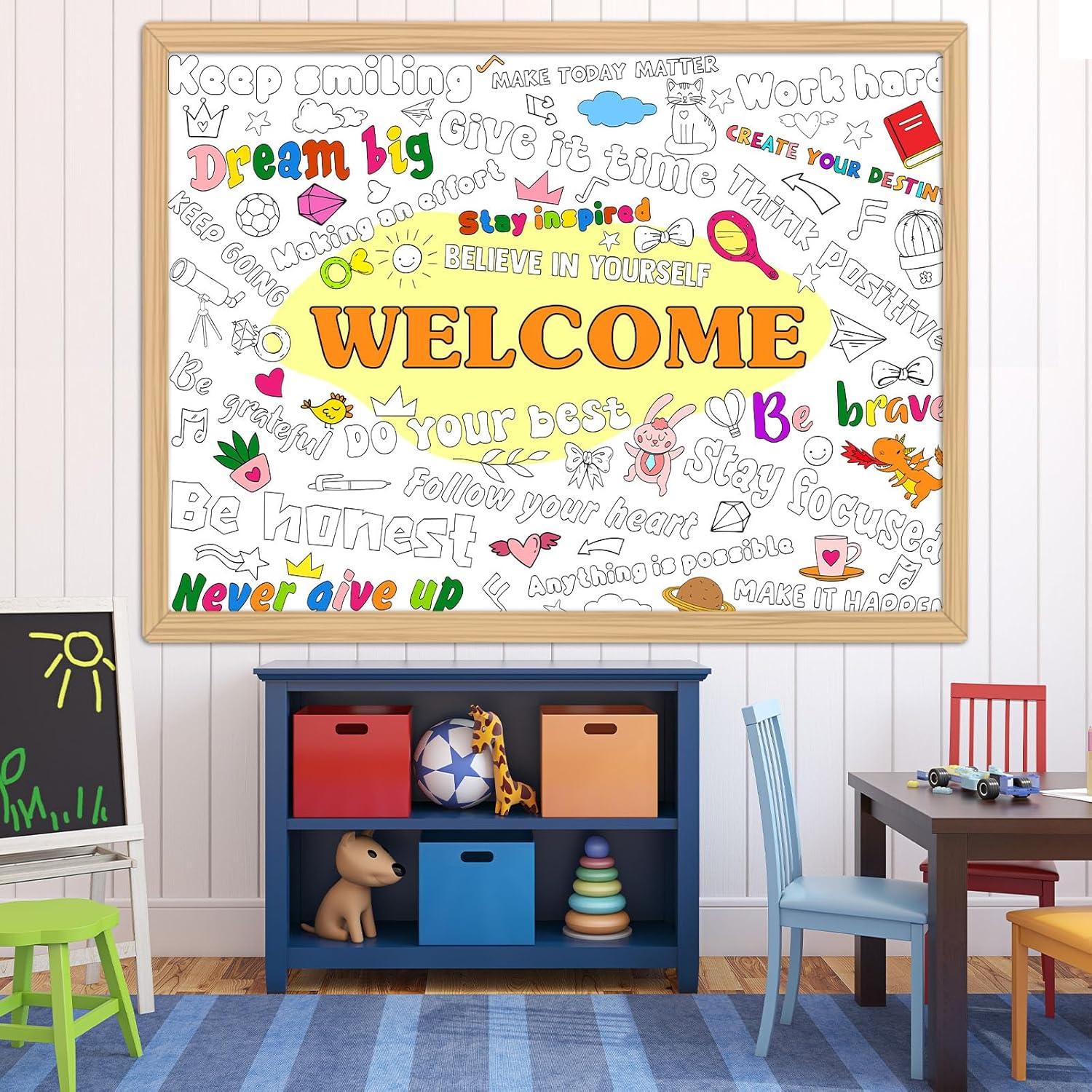 Póster Gigante para Colorear Afirmaciones Positivas Naozinebi 110x80cm