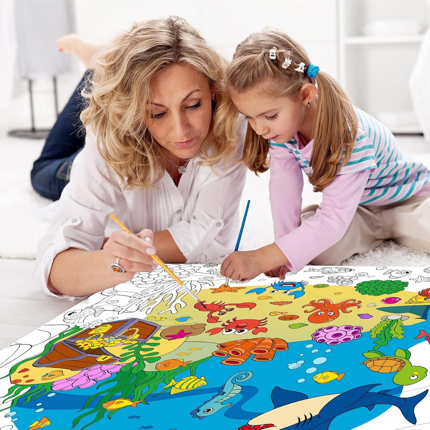 Póster Gigante para Colorear Tevxj Bajo el Mar 110x80 cm