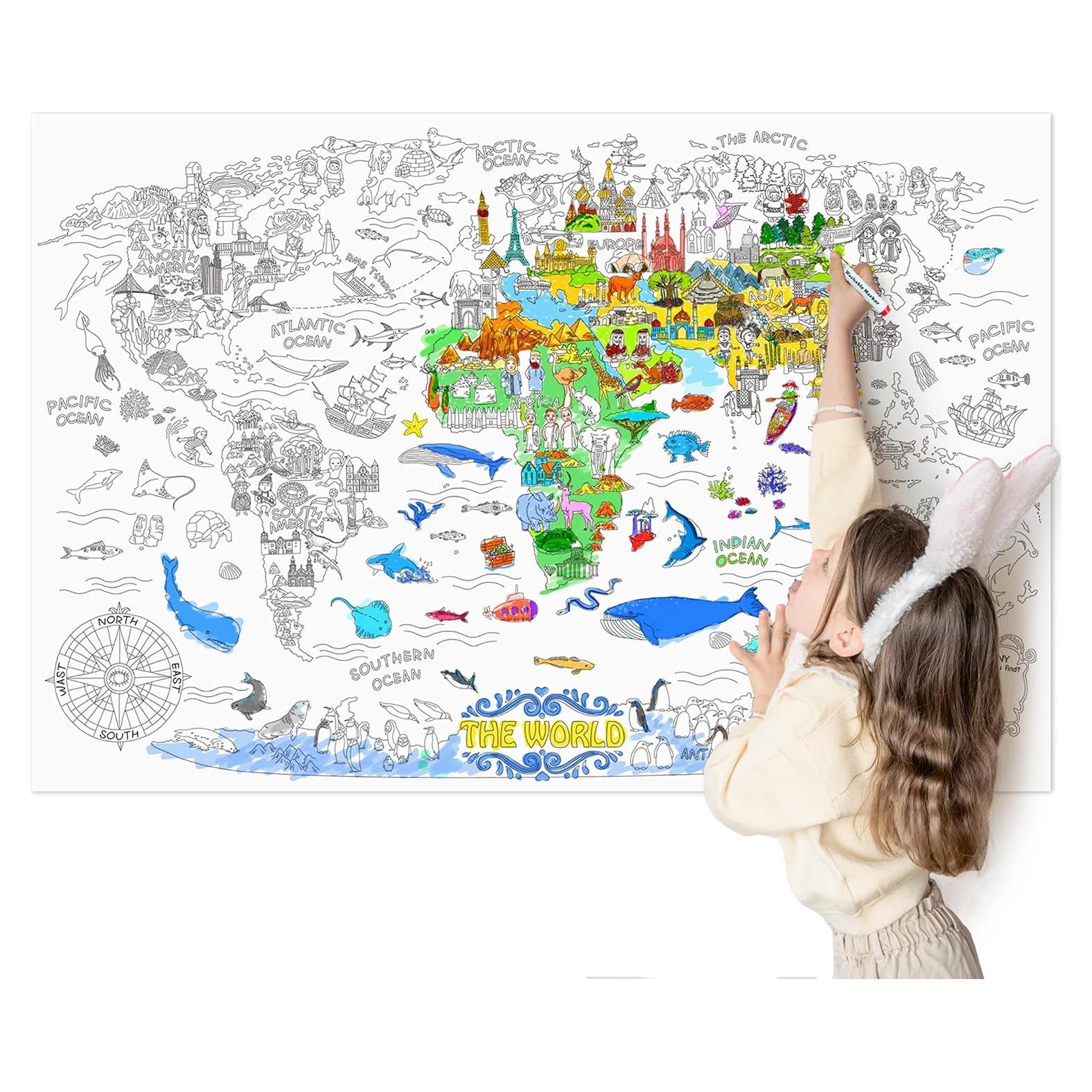 Póster para Colorear Gigante Jar Melo 115 x 80 cm para Niños