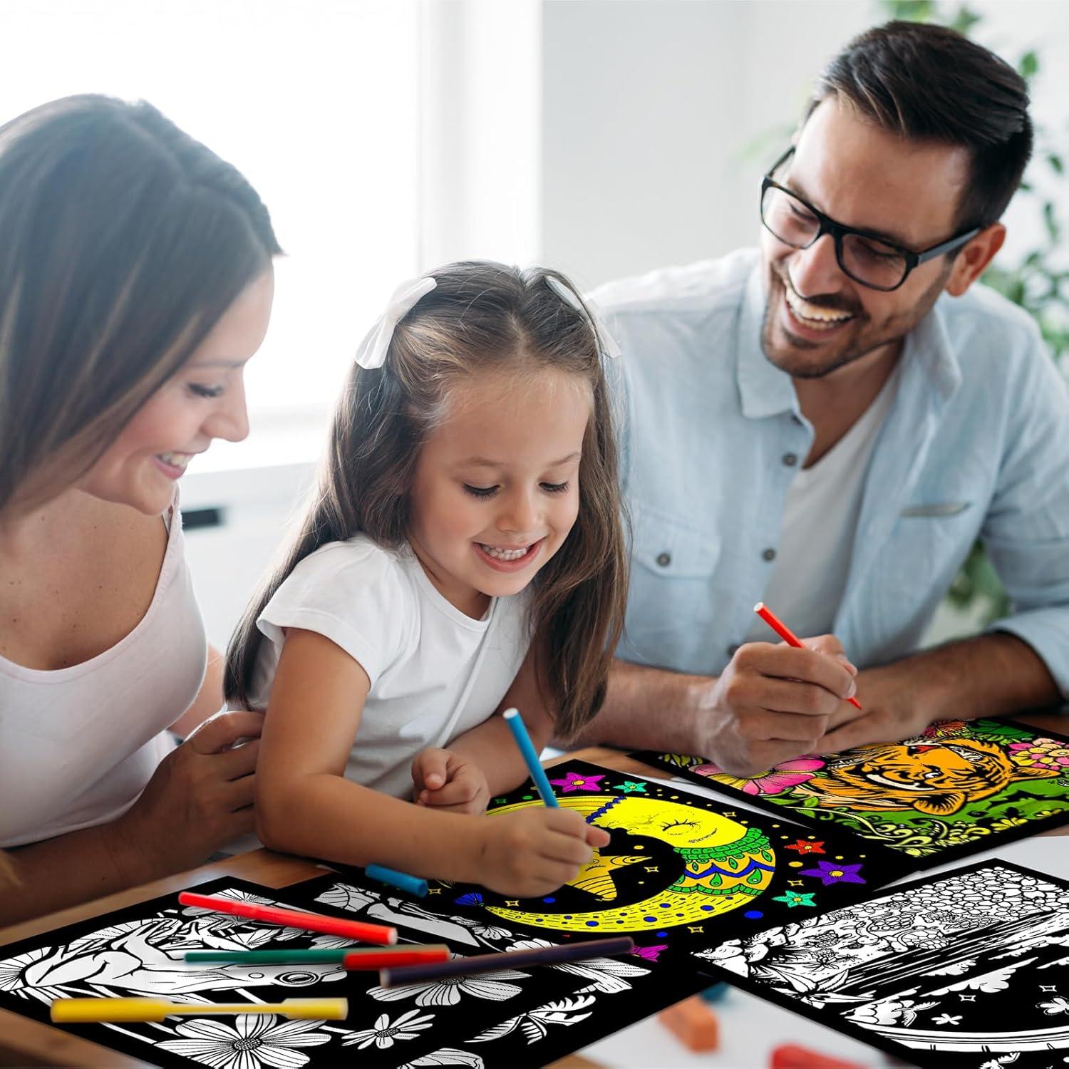 Pósteres de Colorear de Terciopelo Zhanmai 48 Pcs 25x20 cm