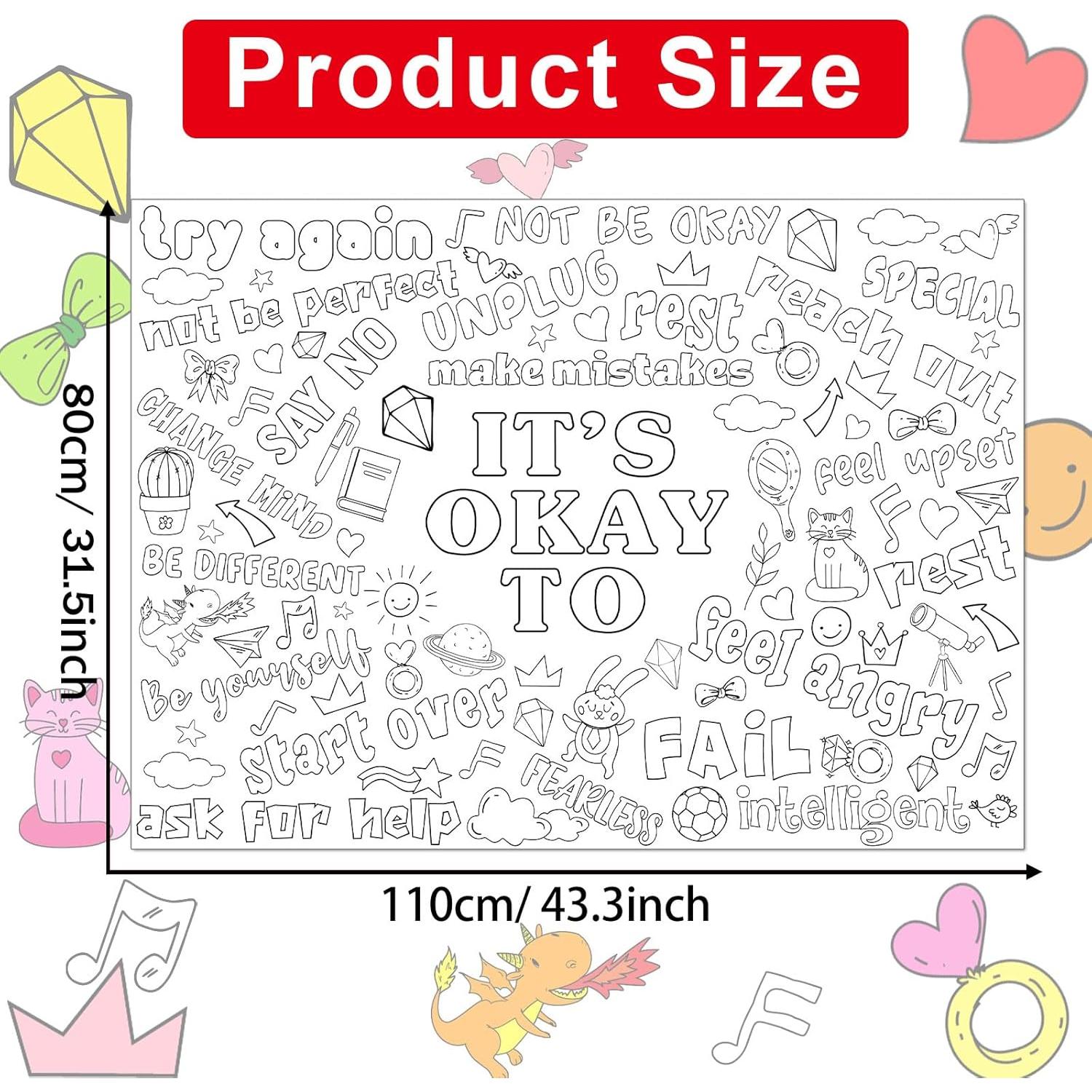 Póster de Colorear Gigante Naozinebi Afirmaciones Positivas 80x110cm