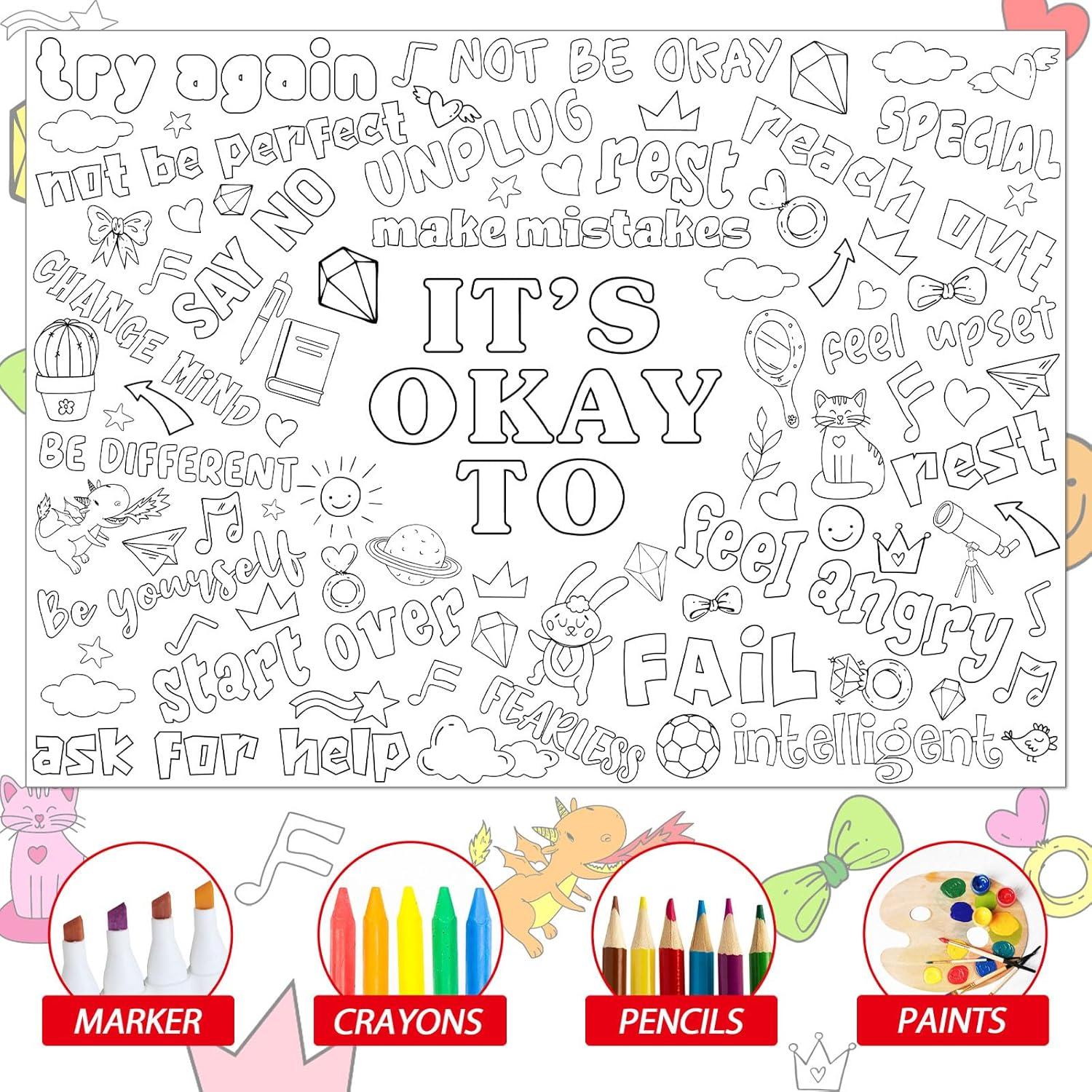 Póster de Colorear Gigante Naozinebi Afirmaciones Positivas 80x110cm