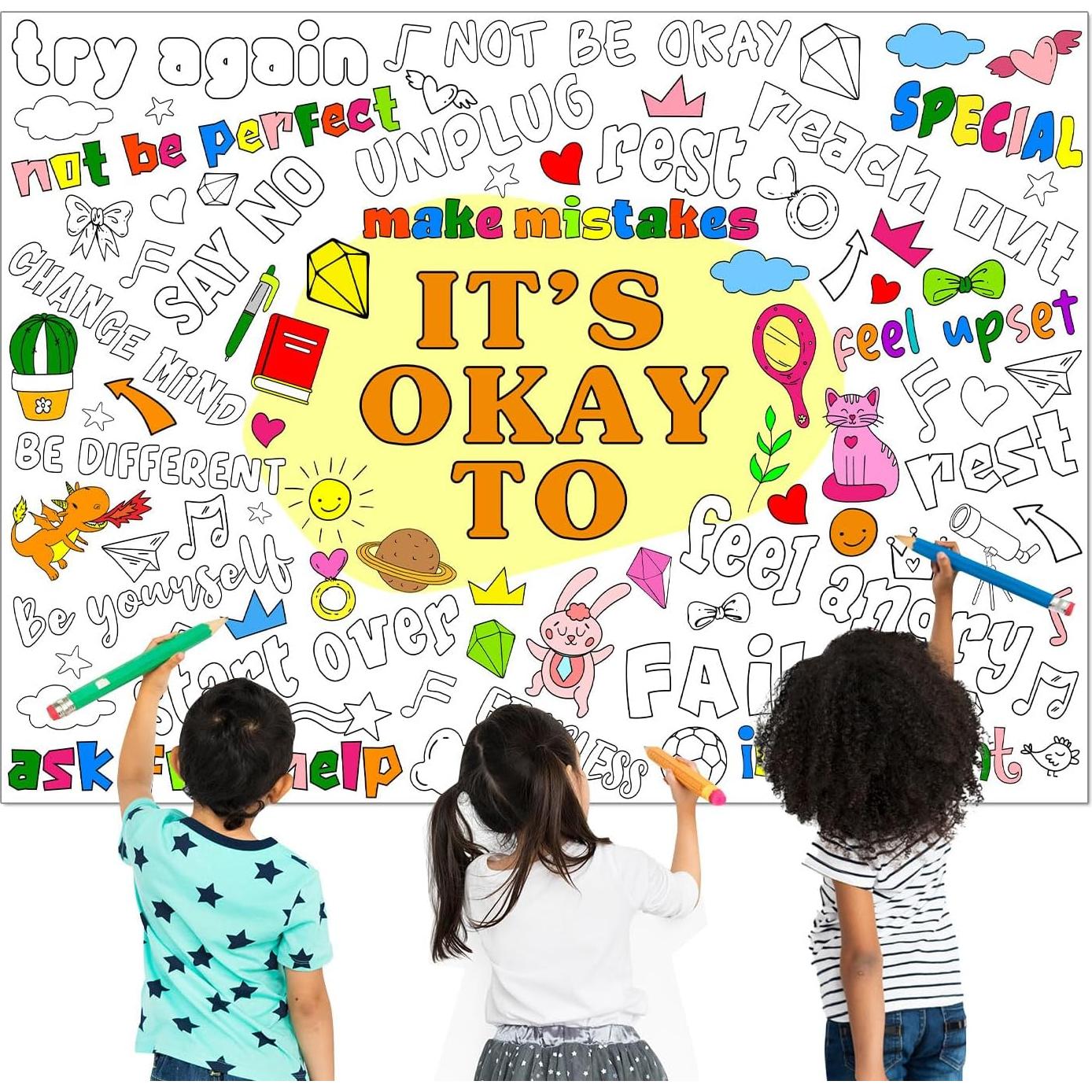 Póster de Colorear Gigante Naozinebi Afirmaciones Positivas 80x110cm