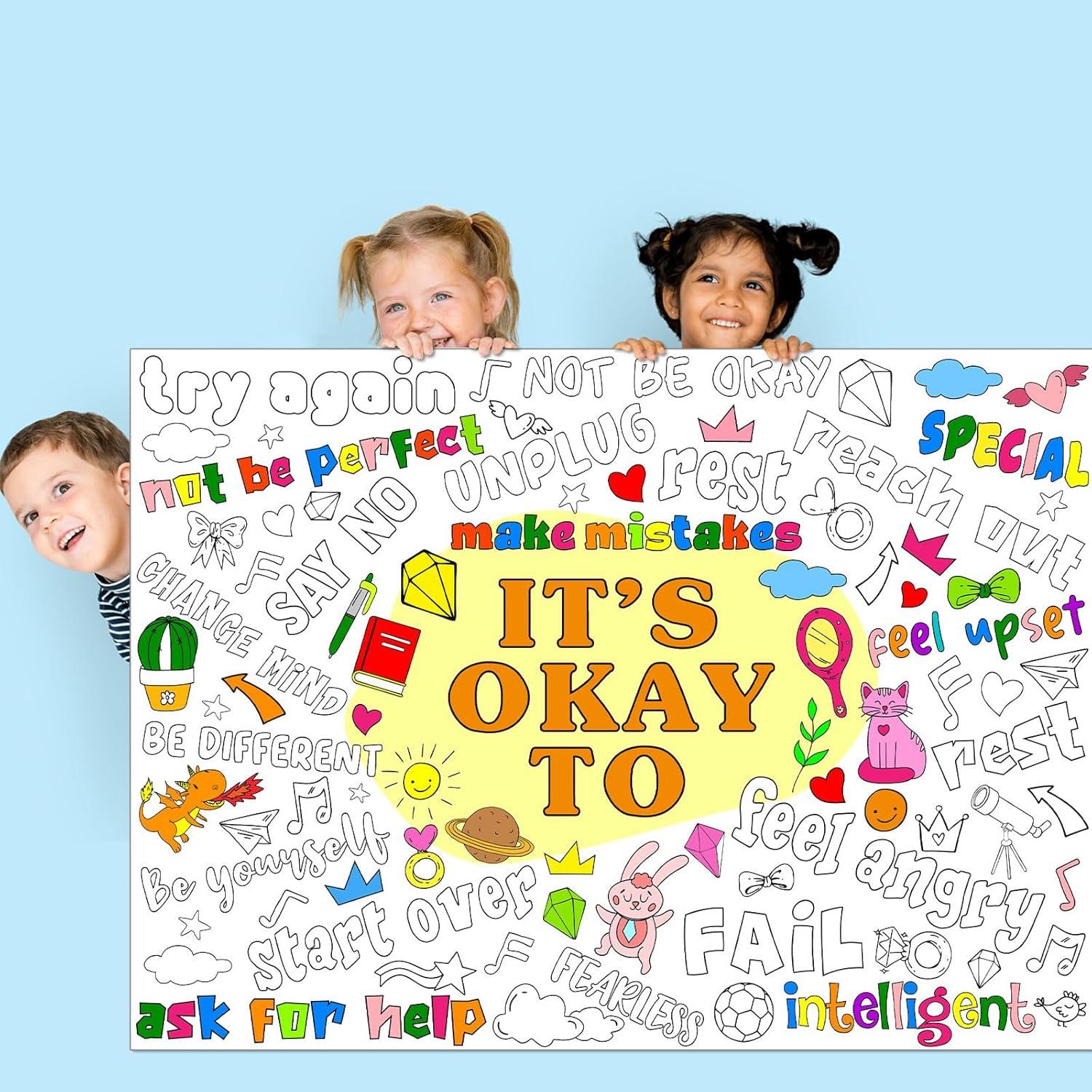 Póster de Colorear Gigante Naozinebi Afirmaciones Positivas 80x110cm