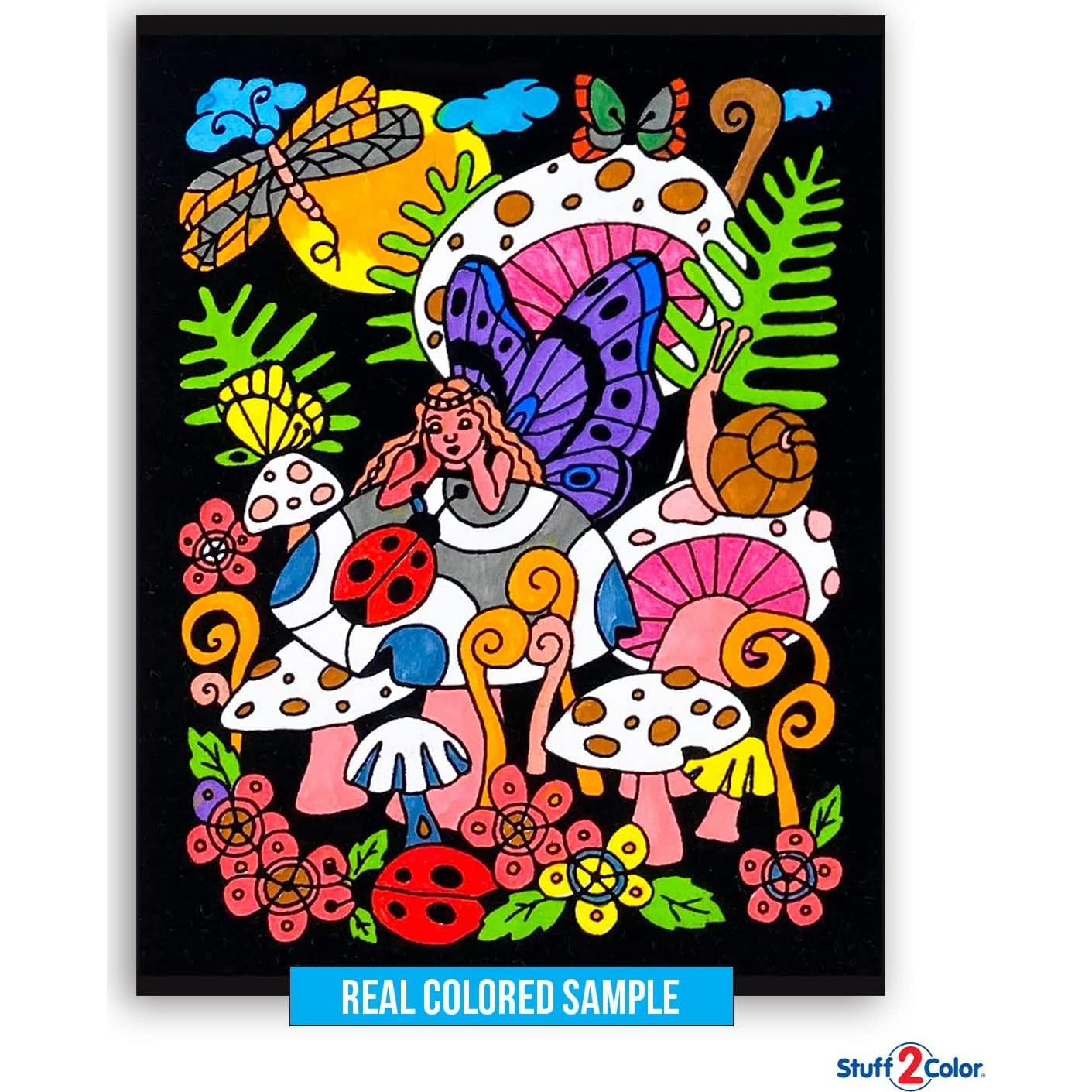 Pack de 18 Pósters para Colorear Stuff2Color - Terciopelo Difuso