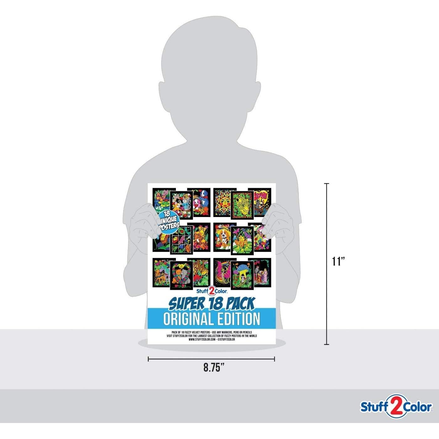 Pack de 18 Pósters para Colorear Stuff2Color - Terciopelo Difuso
