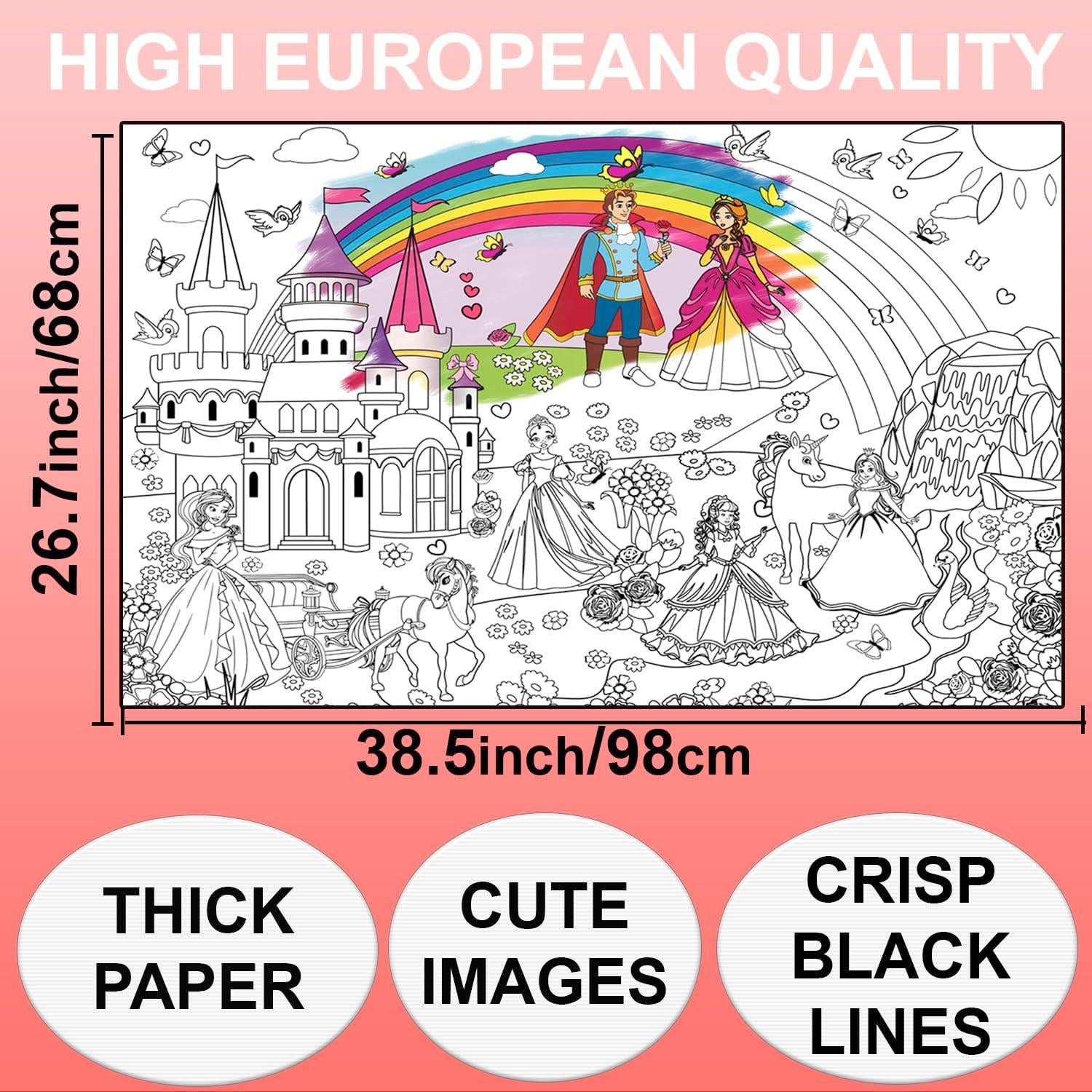 Póster Gigante para Colorear ALEX Art - Princesa 98.4x66 cm