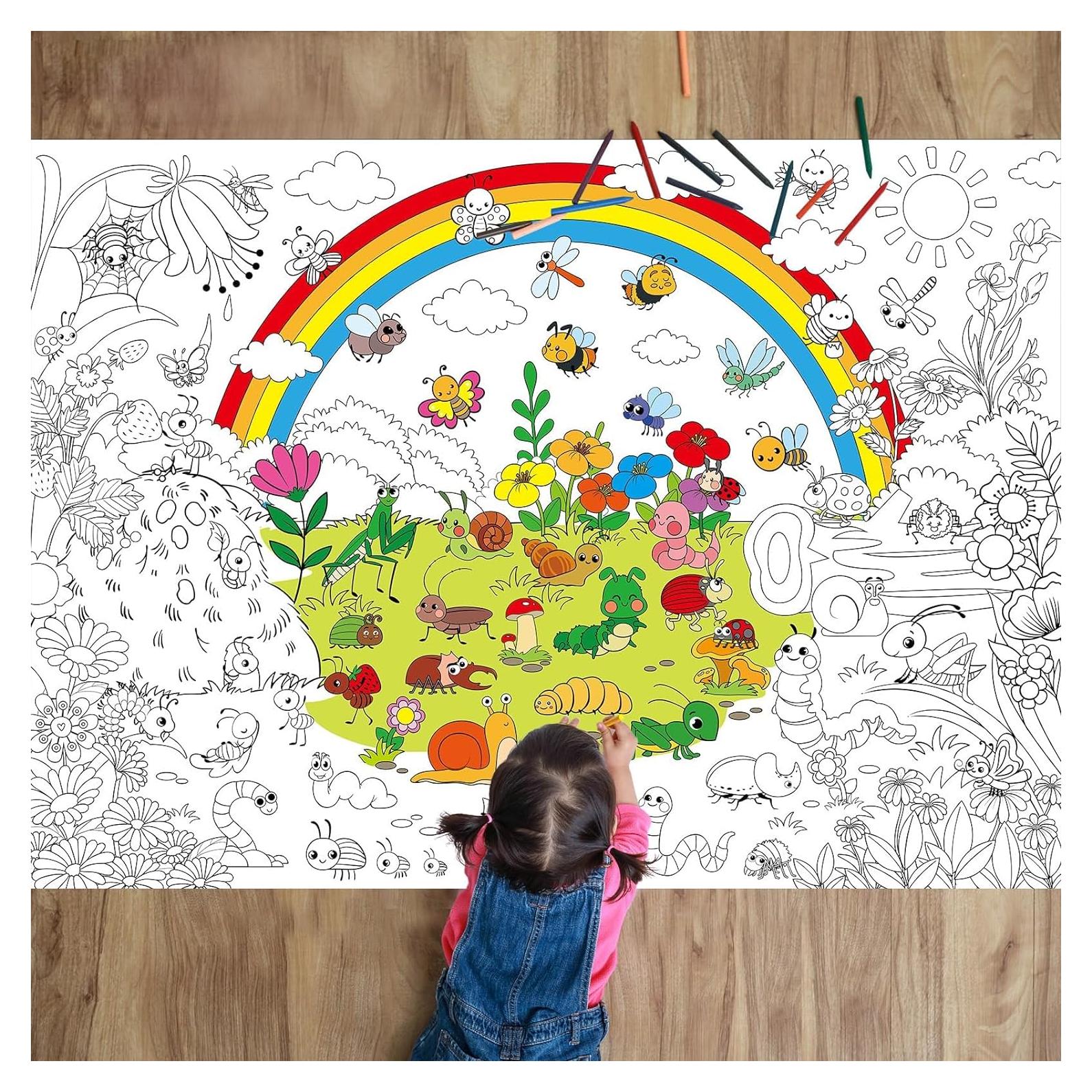 Póster para Colorear Jardín de Insectos Naozinebi 80x110cm