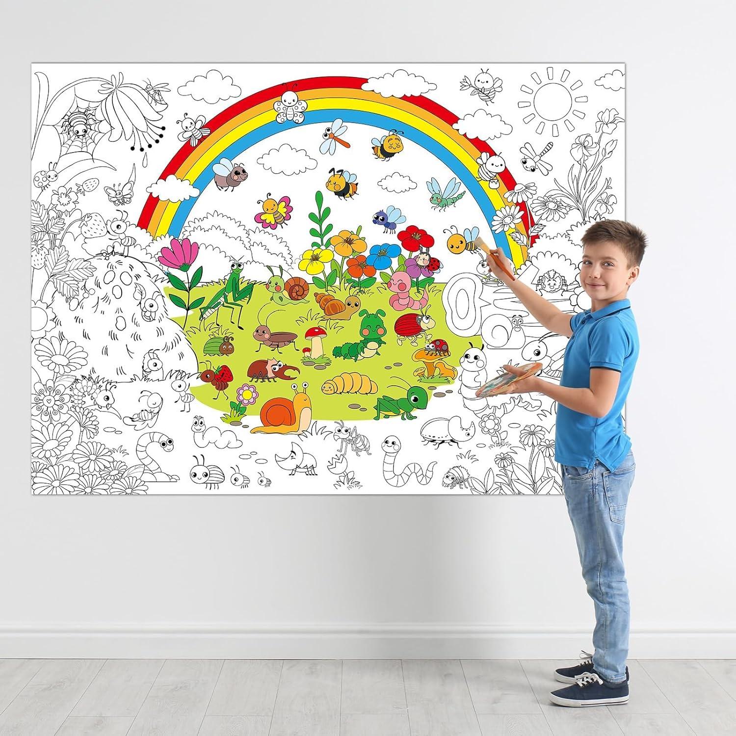 Póster para Colorear Jardín de Insectos Naozinebi 80x110cm