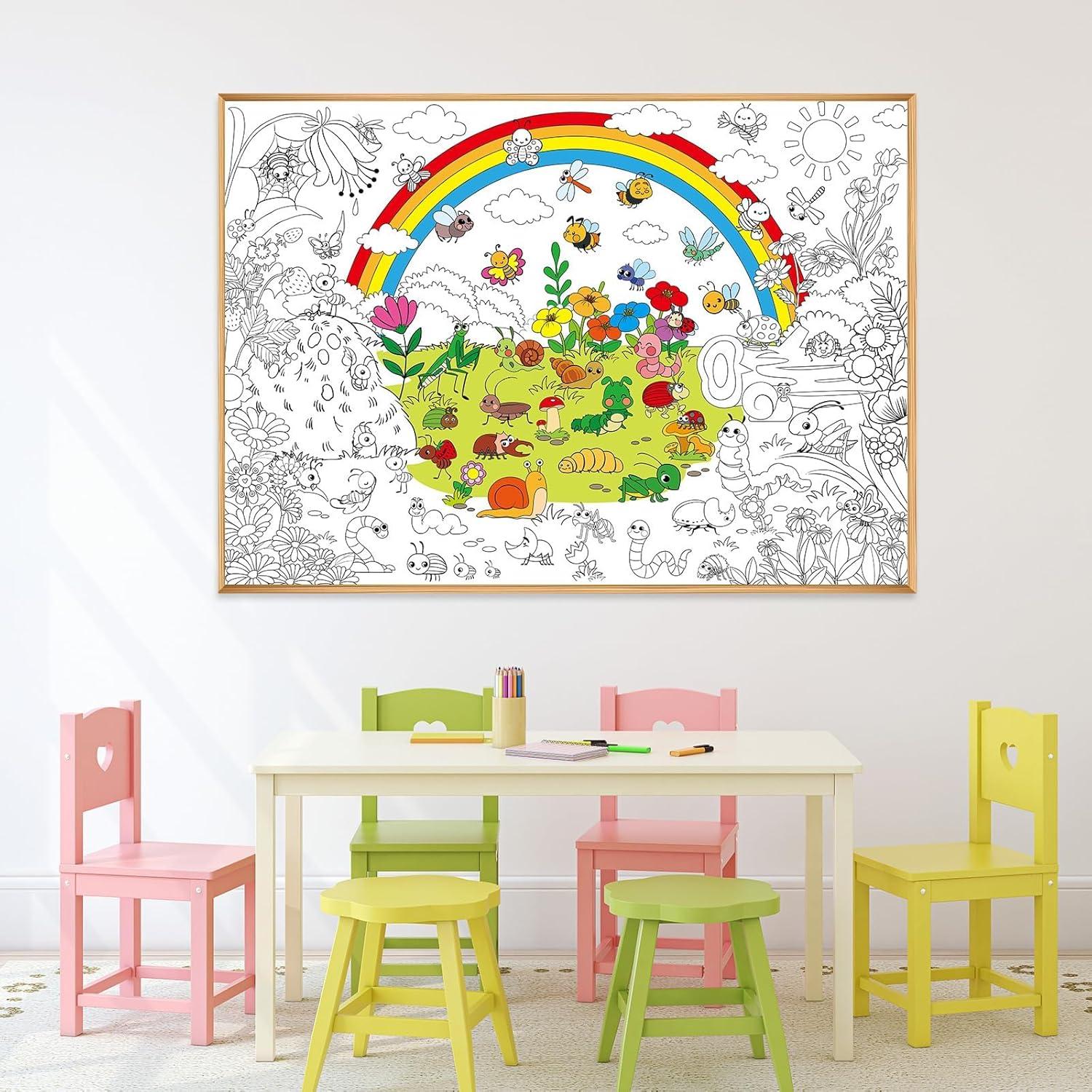 Póster para Colorear Jardín de Insectos Naozinebi 80x110cm