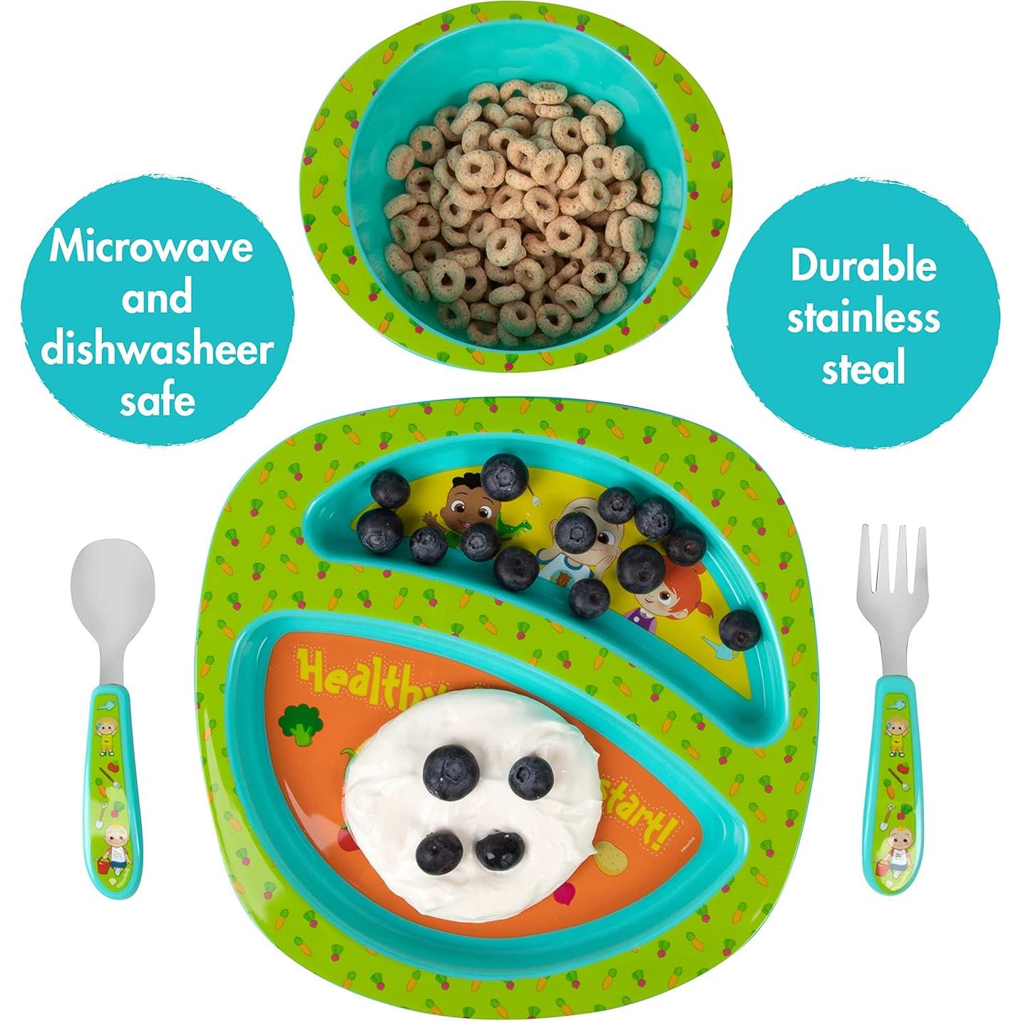 Set de Vajilla CoComelon 4 Piezas - Platos y Utensilios