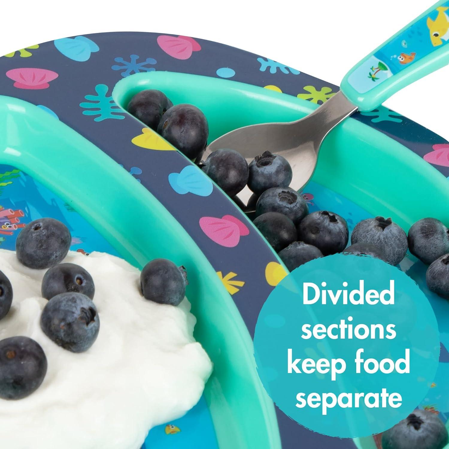 Vajilla Baby Shark The First Years 4 Piezas Azul