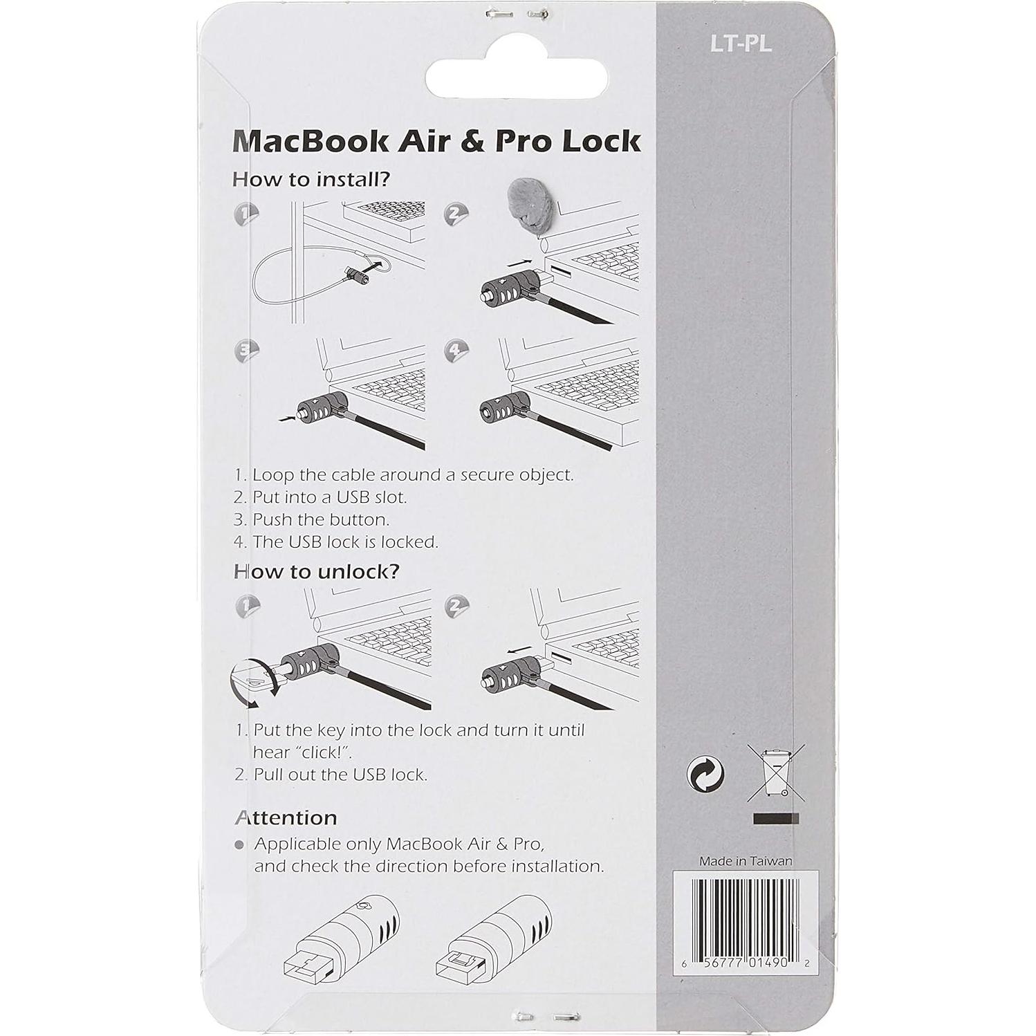 Candado de Seguridad USB 3.0 CTA Digital para MacBook