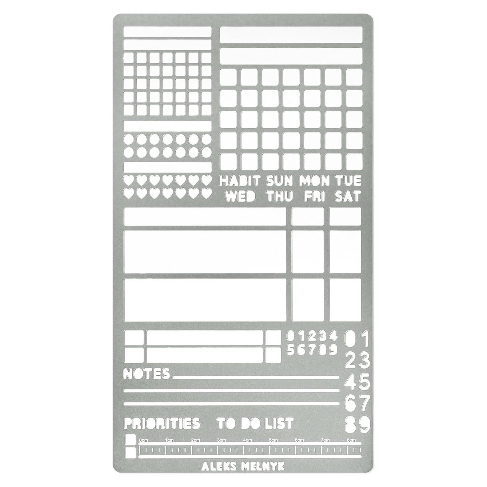 Plantilla de Metal Aleks Melnyk No.423 para Bullet Journaling A5