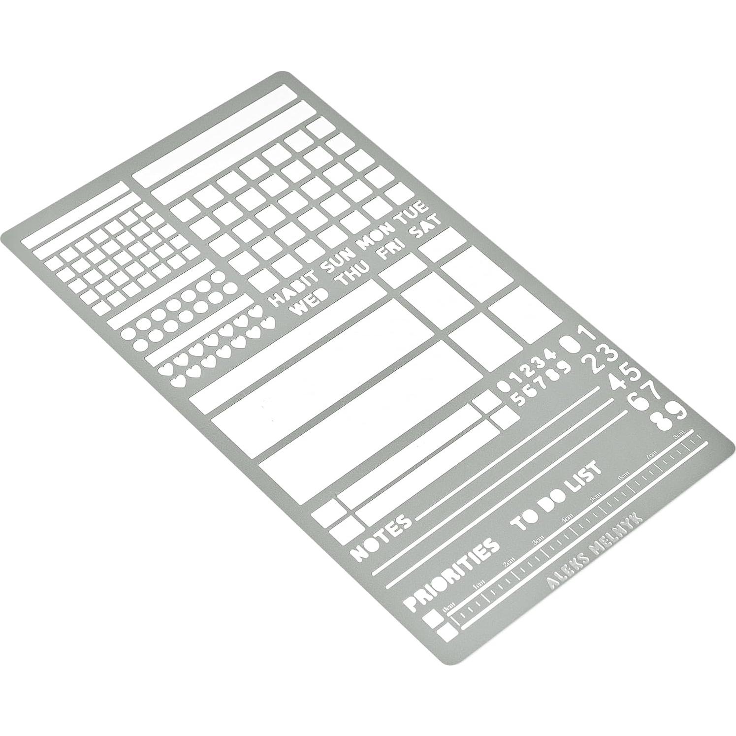 Plantilla de Metal Aleks Melnyk No.423 para Bullet Journaling A5
