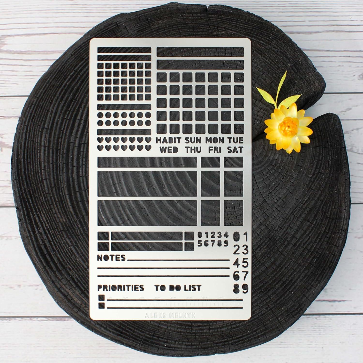 Plantilla de Metal Aleks Melnyk No.423 para Bullet Journaling A5