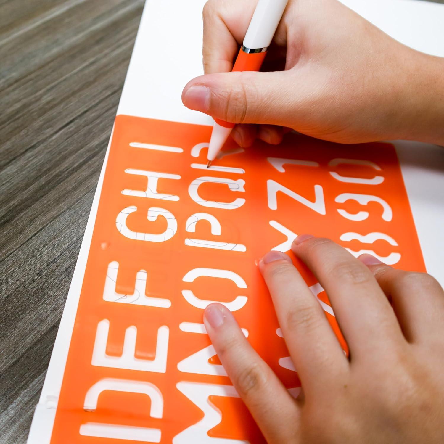 Conjunto de Plantillas de Letras BAZIC 8-30 mm, Plástico