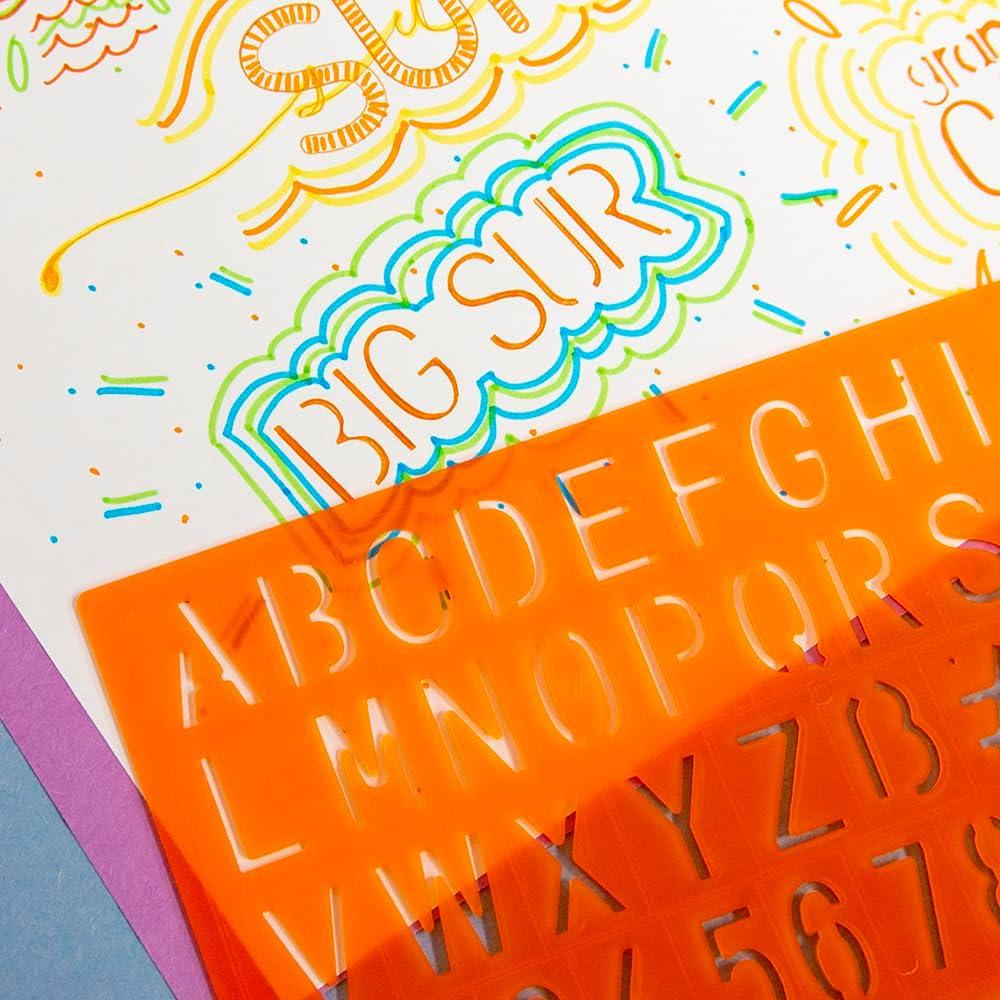 Conjunto de Plantillas de Letras BAZIC 8-30 mm, Plástico