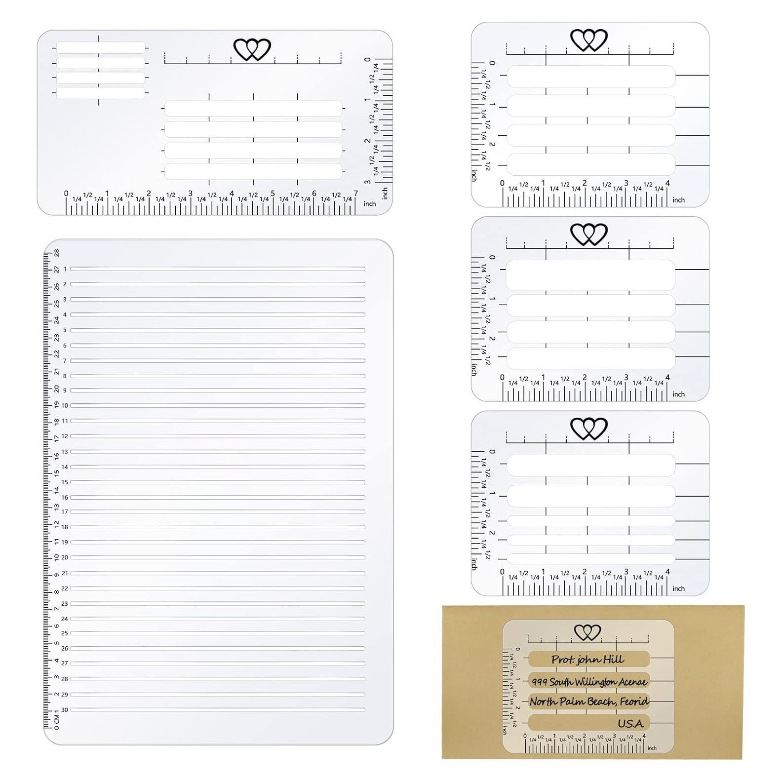 Paquete de 5 Plantillas de Caligrafía Teling para Journaling