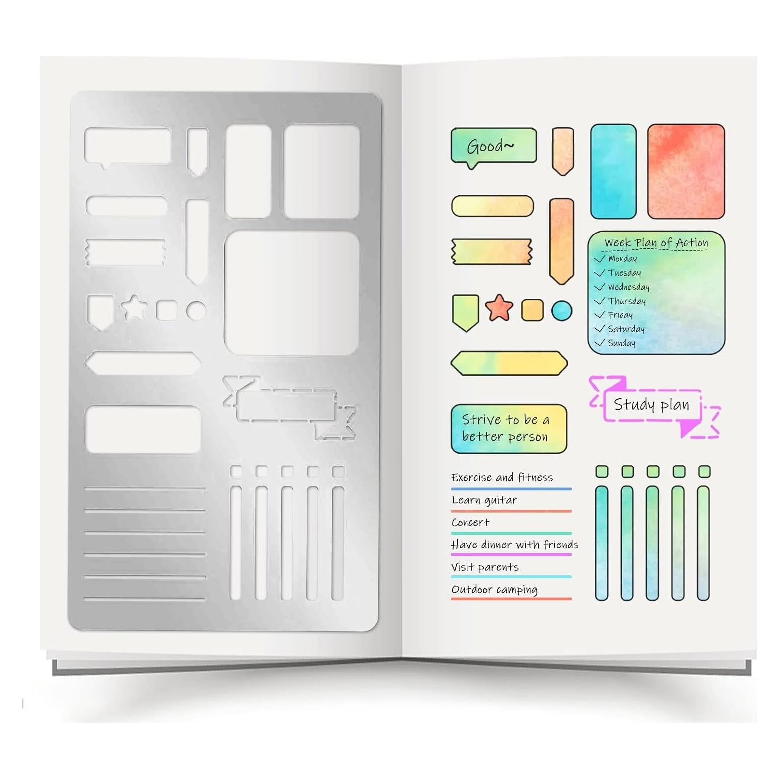 Plantilla de Metal INFUNLY para Dibujo y Scrapbooking 17.7x10.1cm