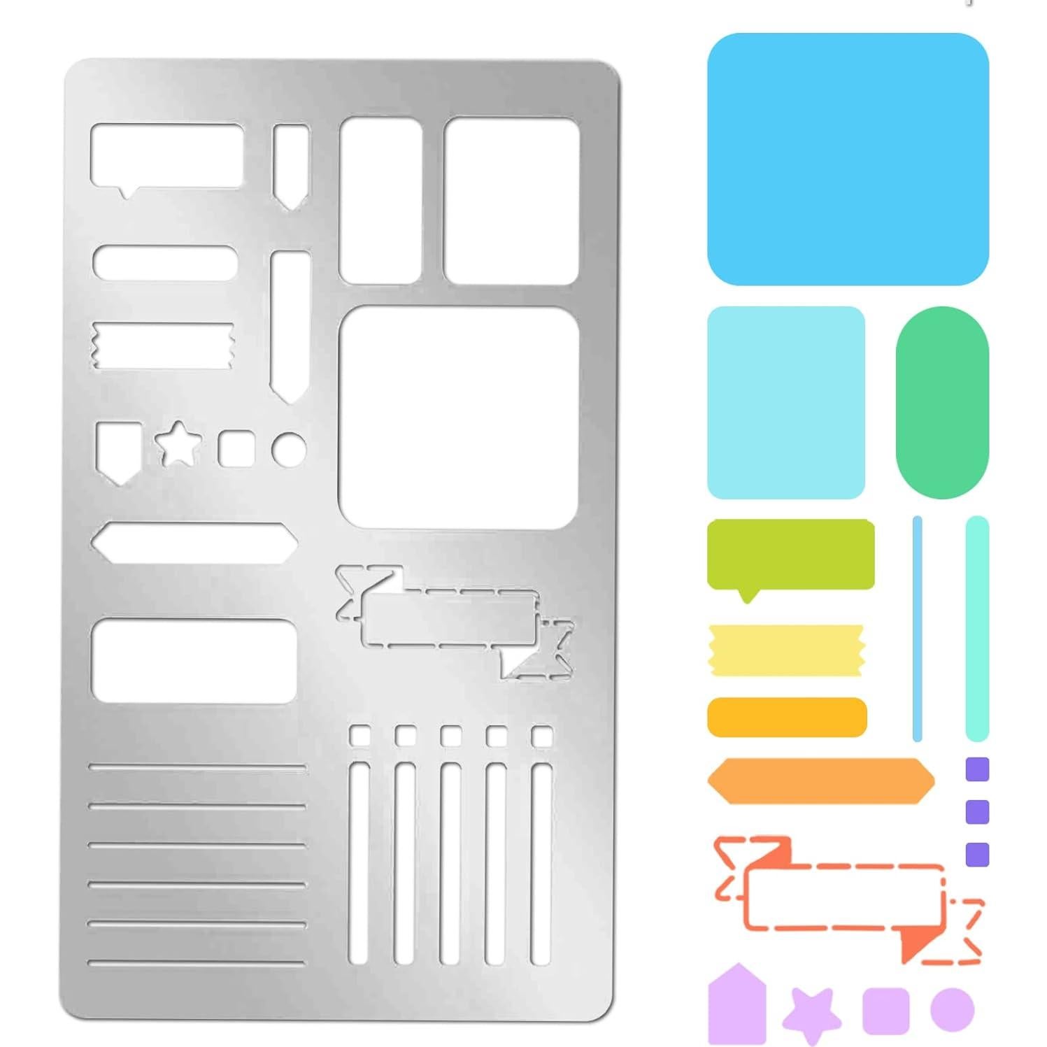 Plantilla de Metal INFUNLY para Dibujo y Scrapbooking 17.7x10.1cm