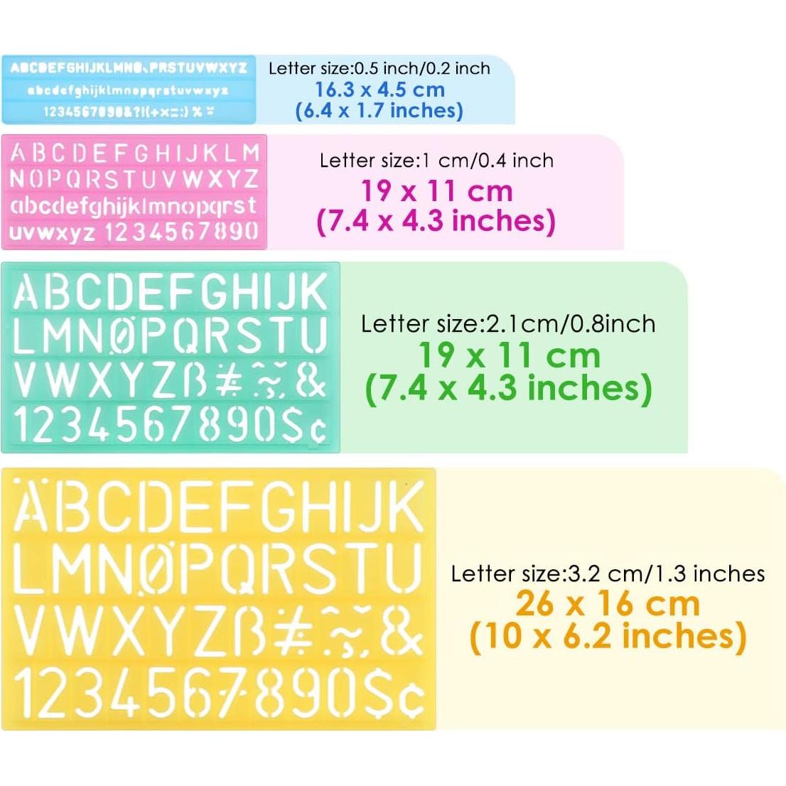 Conjunto de Plantillas de Letras DS. ESTILO DISTINTIVO 4 Pzas