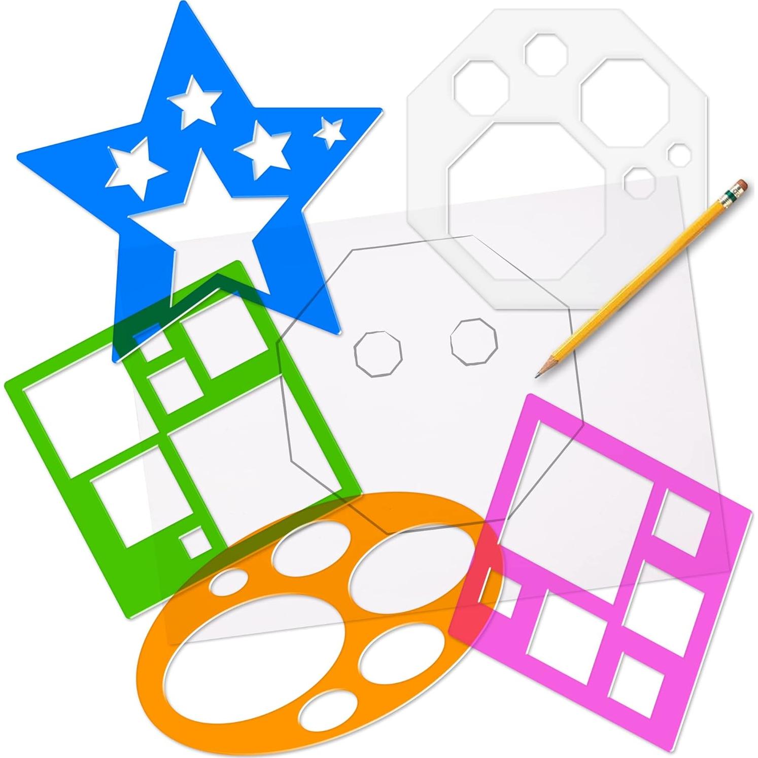 Juego de Plantillas de Dibujo Karty - 10 Piezas Coloridas