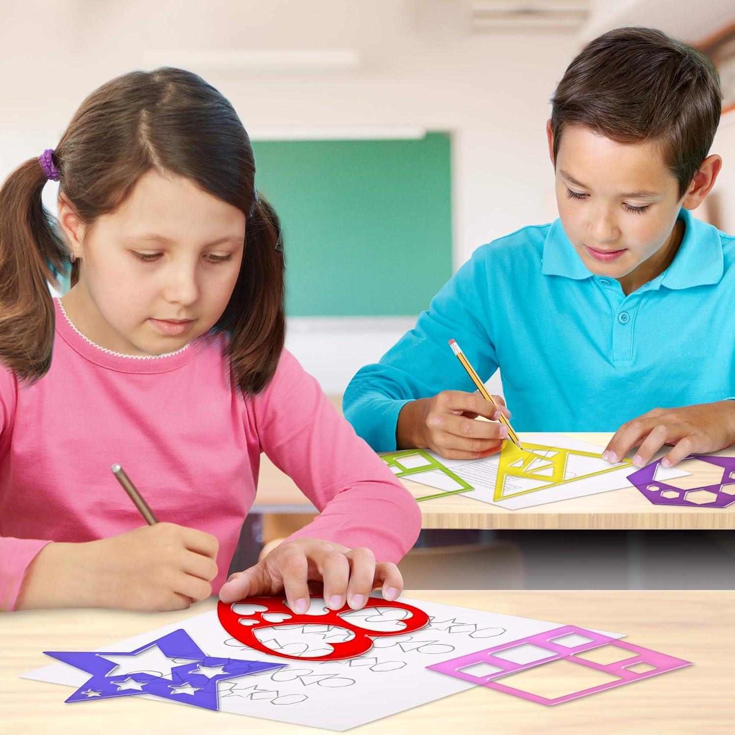 Juego de Plantillas de Dibujo Karty - 10 Piezas Coloridas