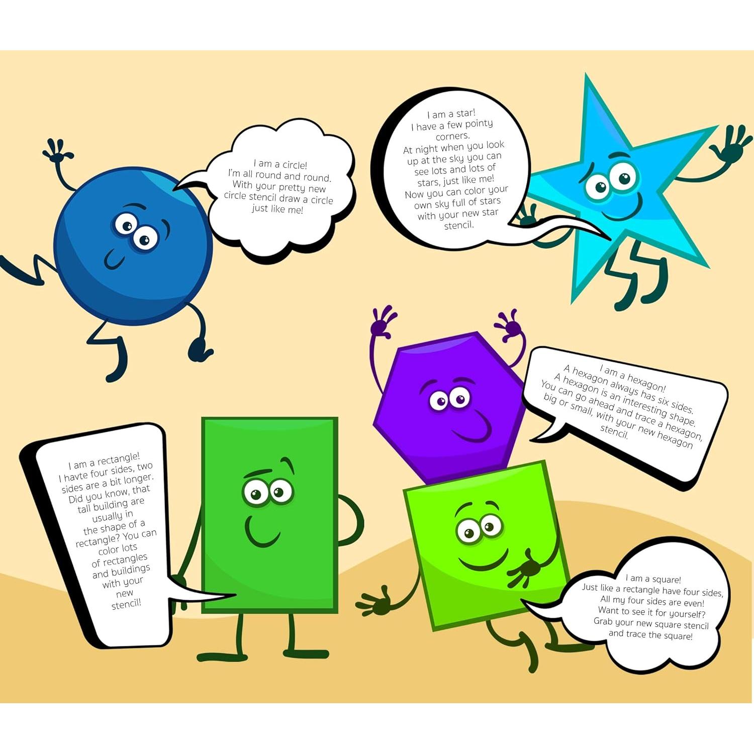 Juego de Plantillas de Dibujo Karty - 10 Piezas Coloridas