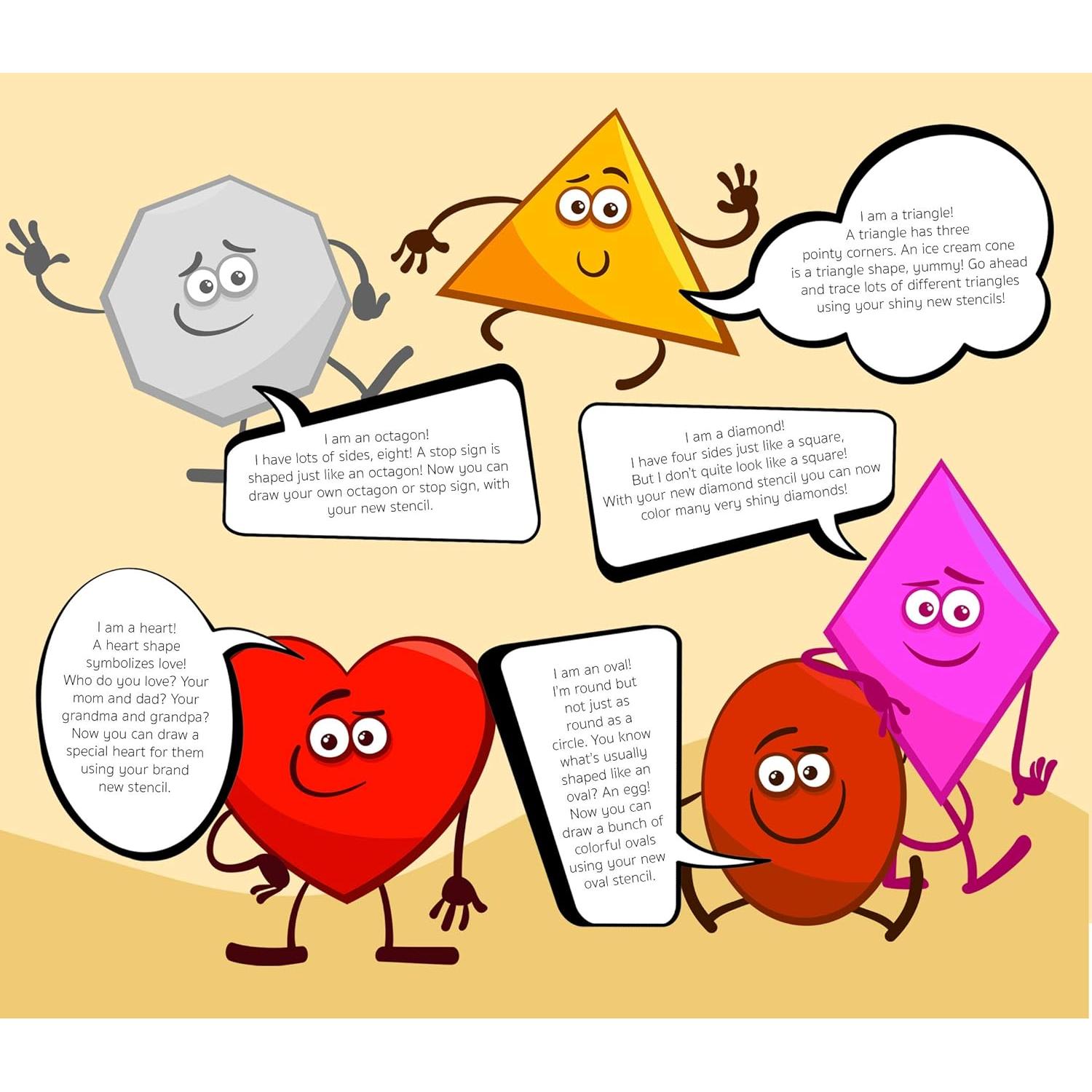 Juego de Plantillas de Dibujo Karty - 10 Piezas Coloridas