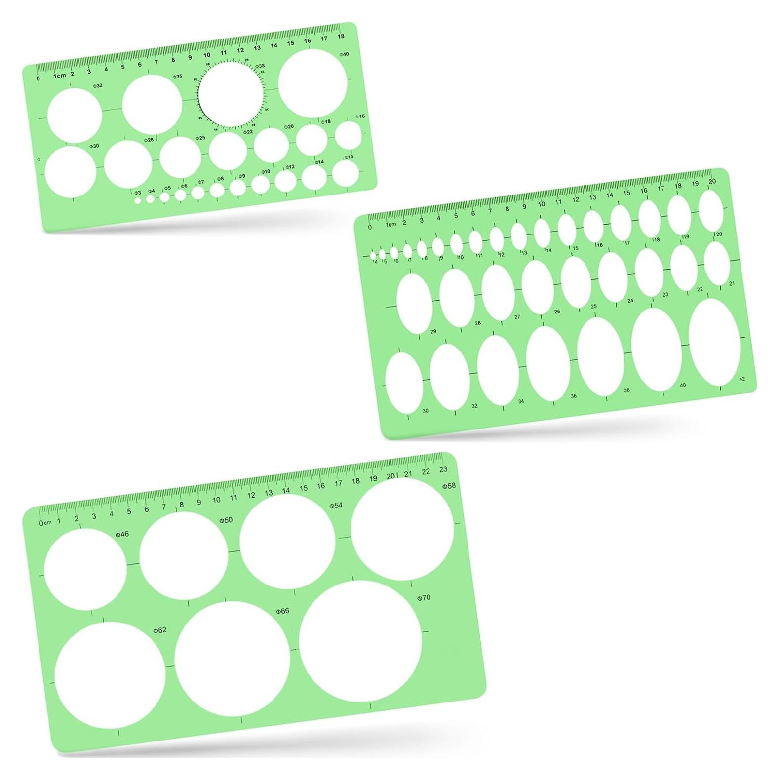 Plantilla de Círculo 3 Piezas Yonghan - Dibujo Preciso