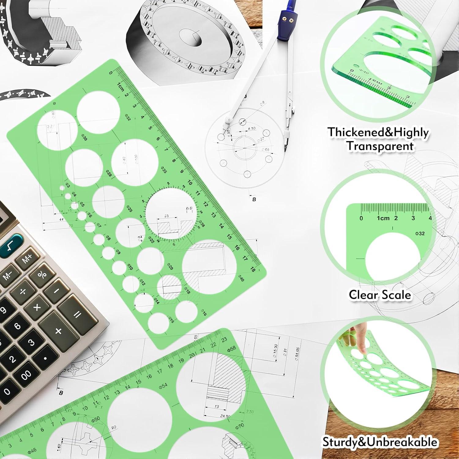 Plantilla de Círculo 3 Piezas Yonghan - Dibujo Preciso