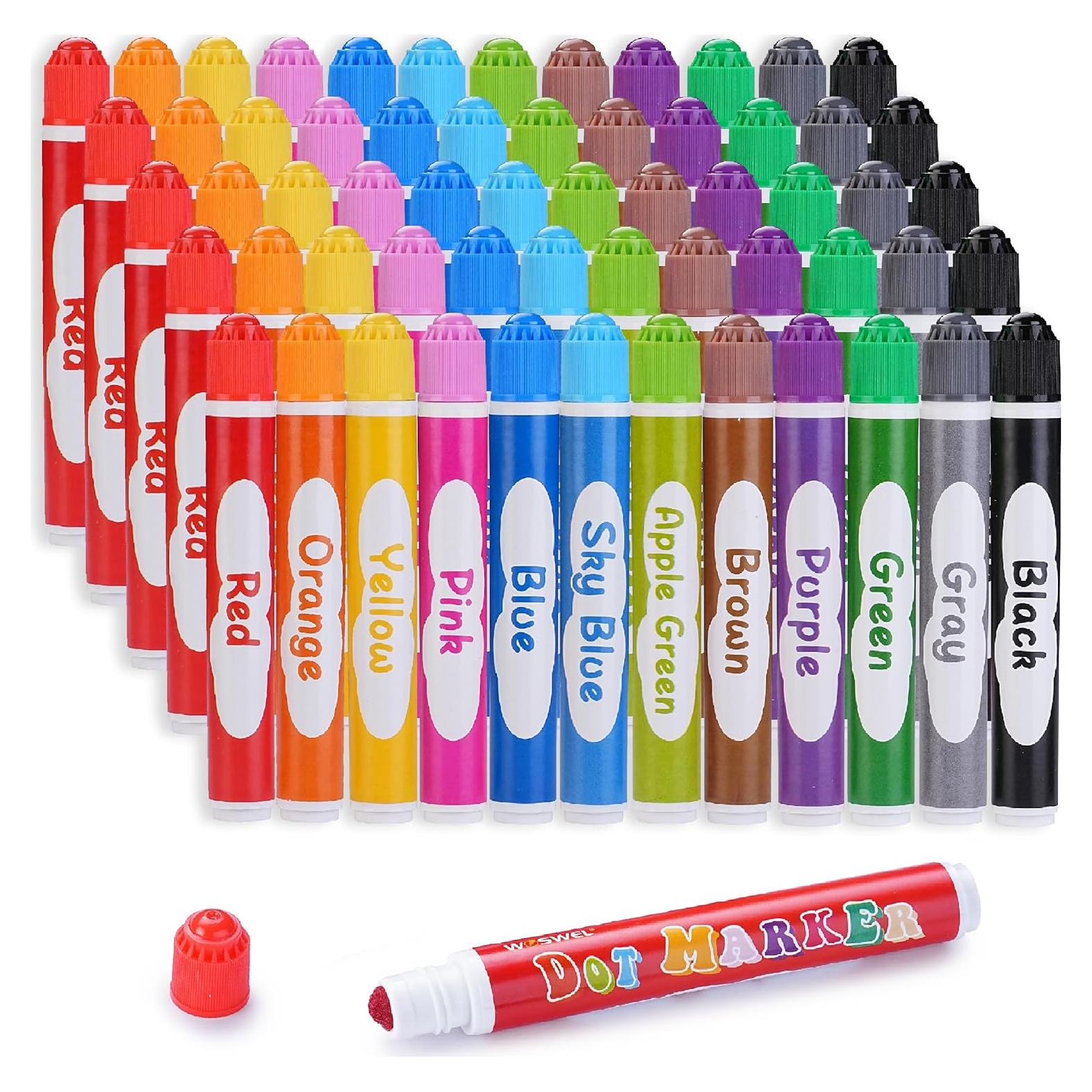 Marcadores de Puntos Woswel 60 Unidades Multicolor Lavables
