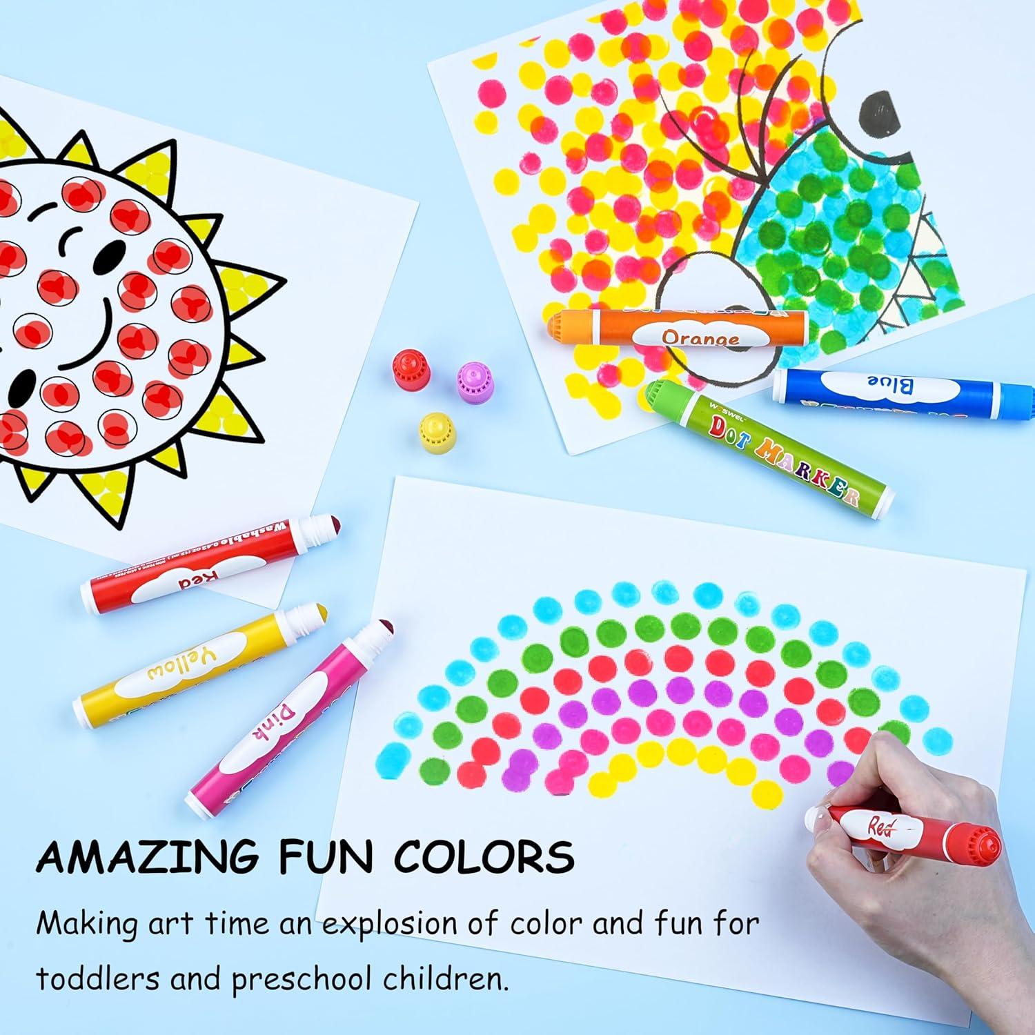 Marcadores de Puntos Woswel 60 Unidades Multicolor Lavables