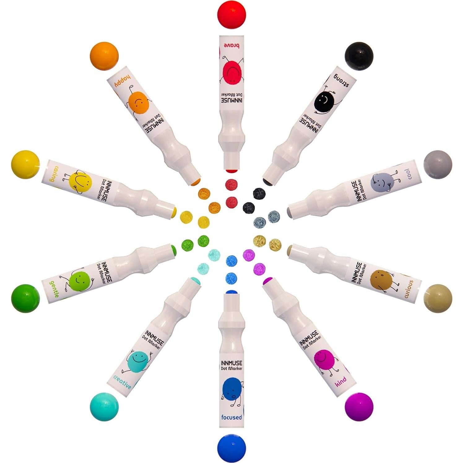 Marcadores de Puntos Lavables INNMUSE para Niños - 10 Colores