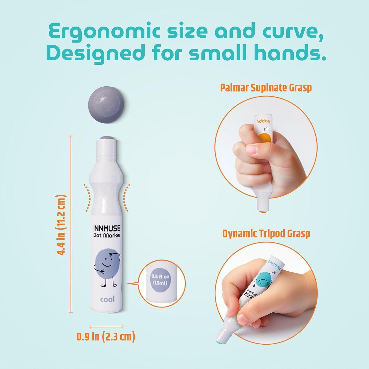 Marcadores de Puntos Lavables INNMUSE para Niños - 10 Colores