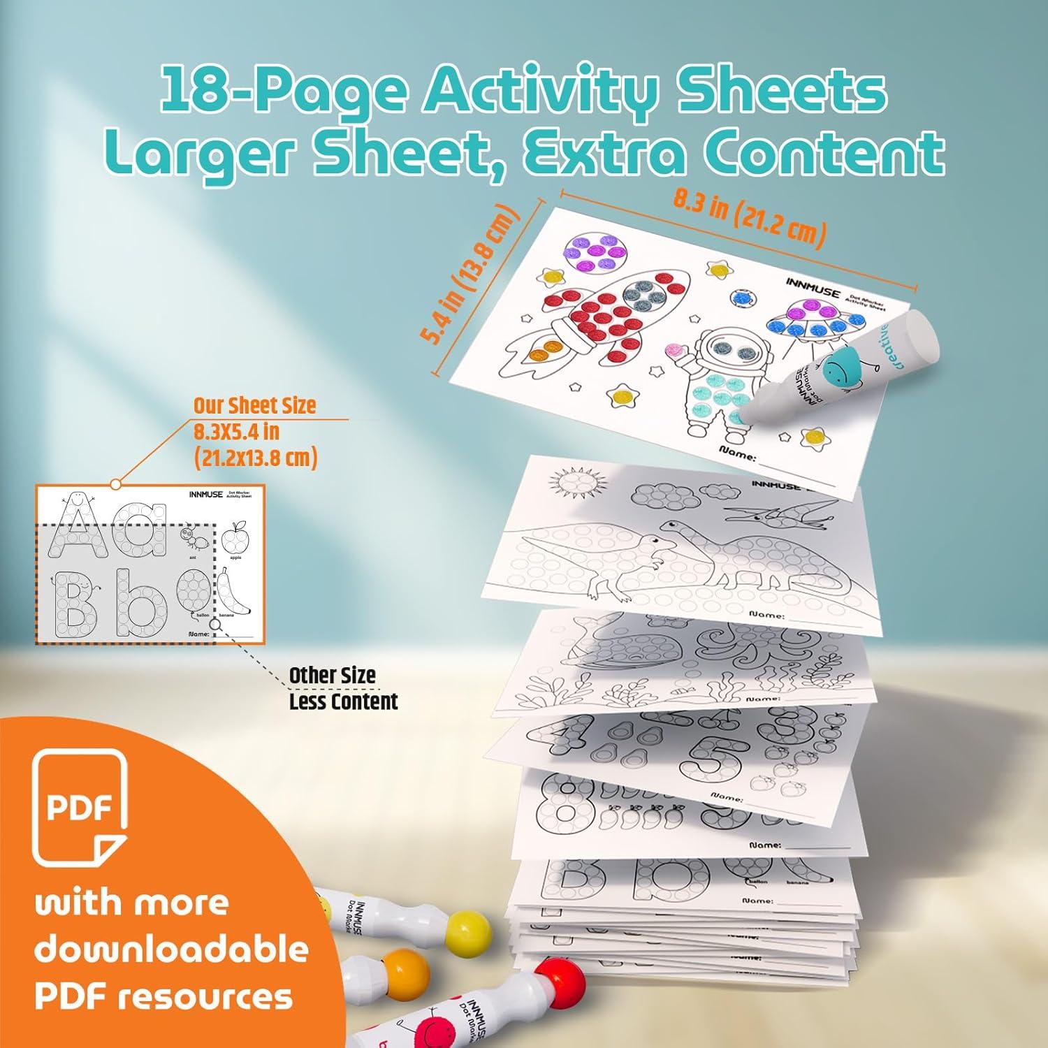 Marcadores de Puntos Lavables INNMUSE para Niños - 10 Colores