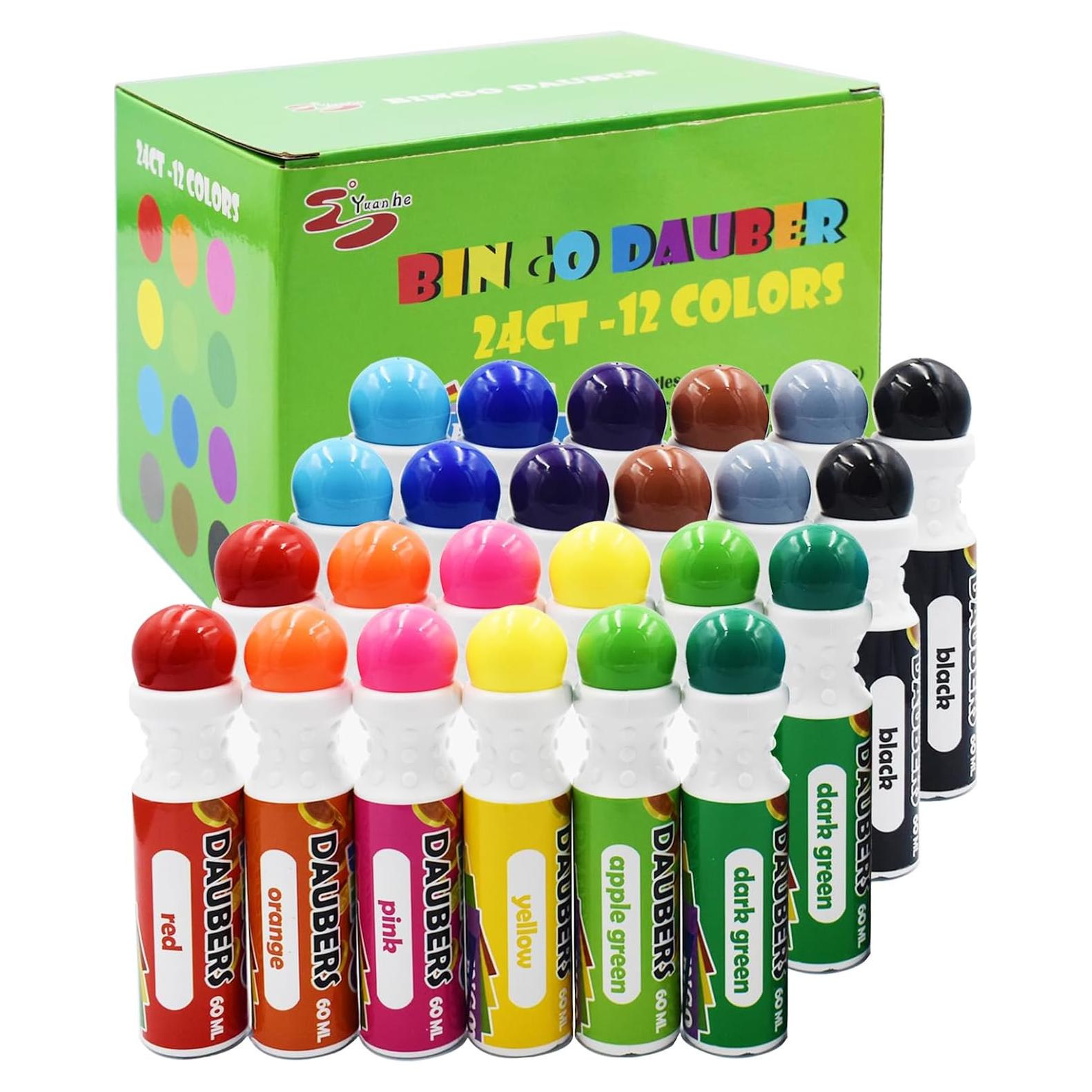 Marcadores de Puntos Yuanhe Bingo - Set de 24 Colores Mixtos