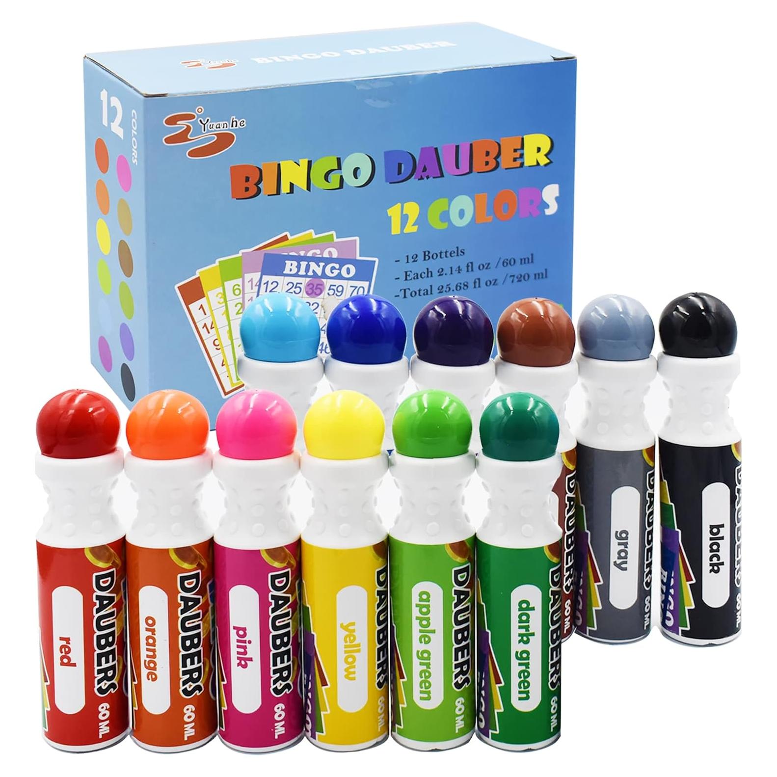 Marcadores de Puntos Yuanhe Bingo - Set de 12 Colores