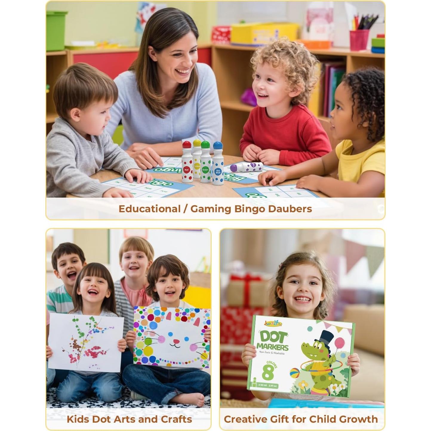 Kit de Marcadores de Puntos JUPITEARTH 22 PCS No Tóxicos 8 Colores