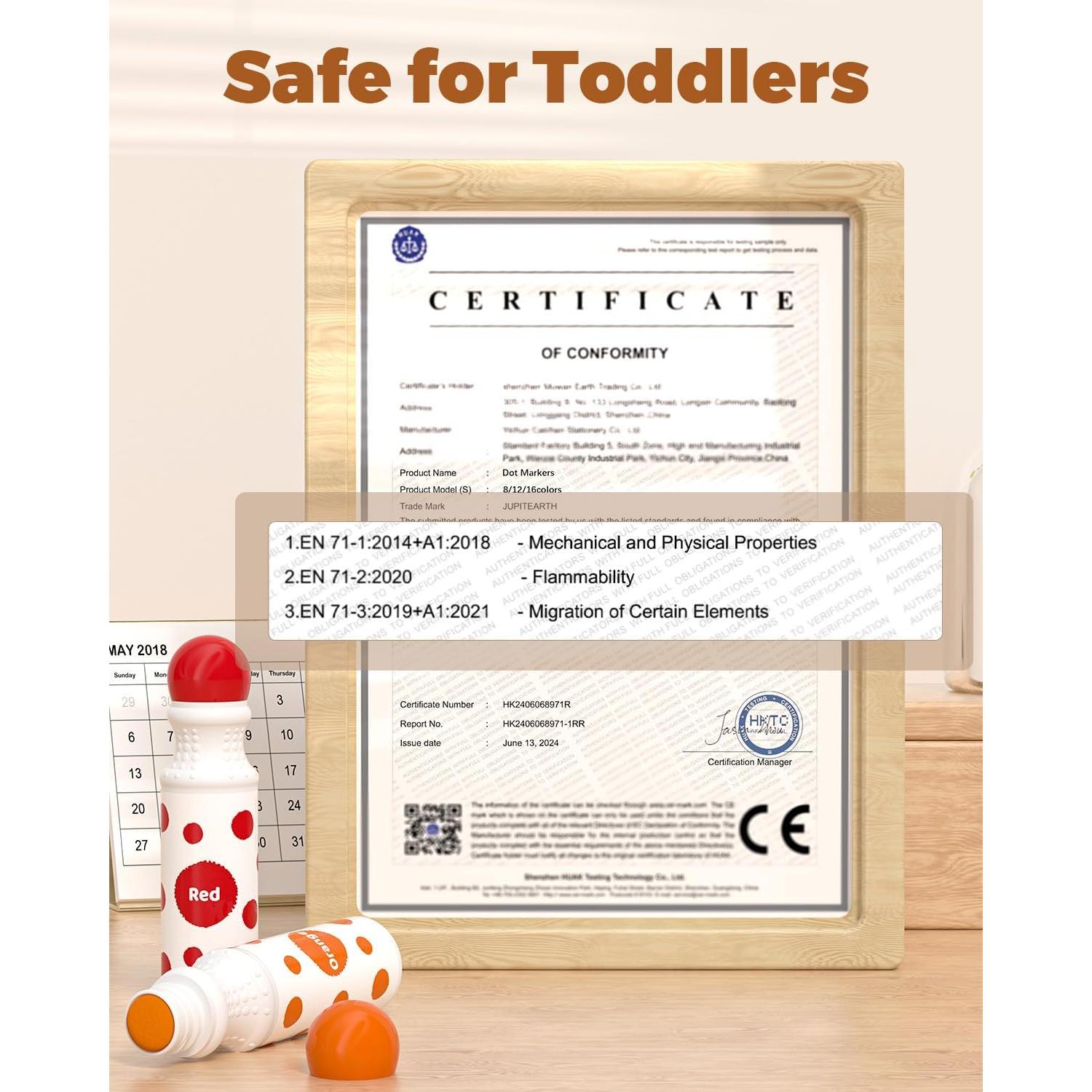 Kit de Marcadores de Puntos JUPITEARTH 22 PCS No Tóxicos 8 Colores